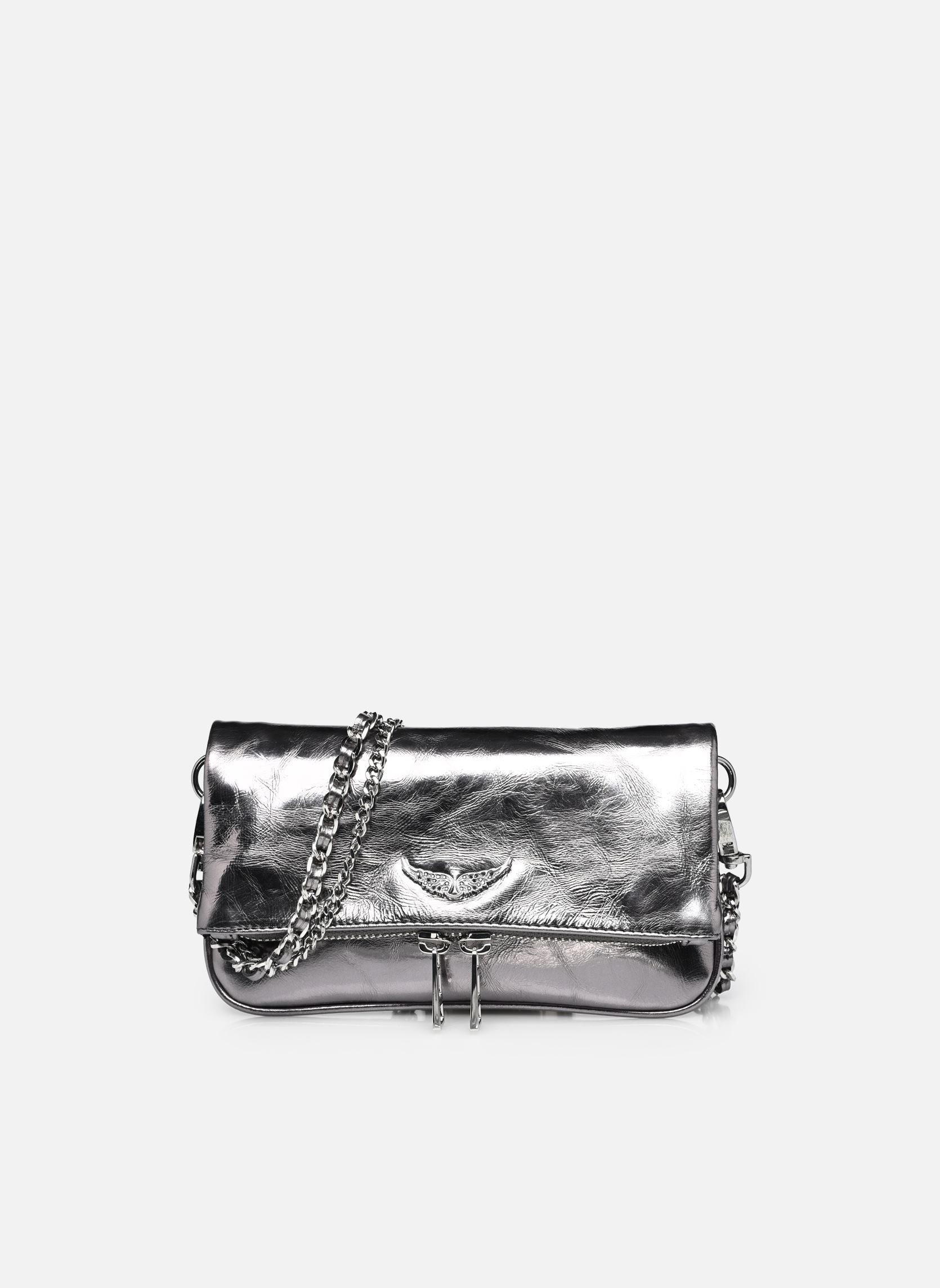 Schoudertassen ROCK NANO VINTAGE METAL dames zilver Zadig & Voltaire Schoudertassen ROCK NANO VINTAGE METAL dames zilver Gun