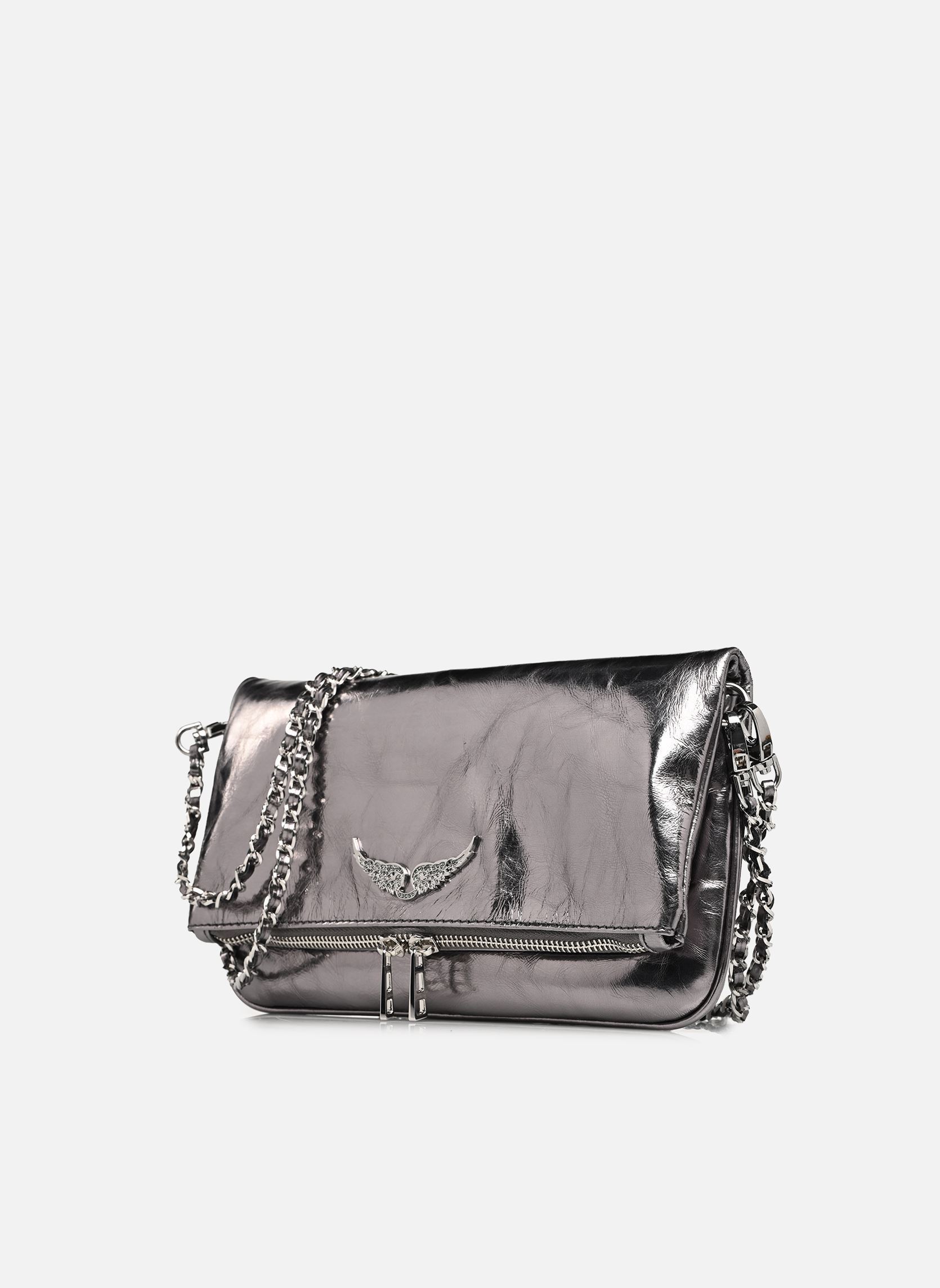 Umhängetaschen ROCK VINTAGE METAL damen silber Zadig & Voltaire Umhängetaschen ROCK VINTAGE METAL damen silber Gun