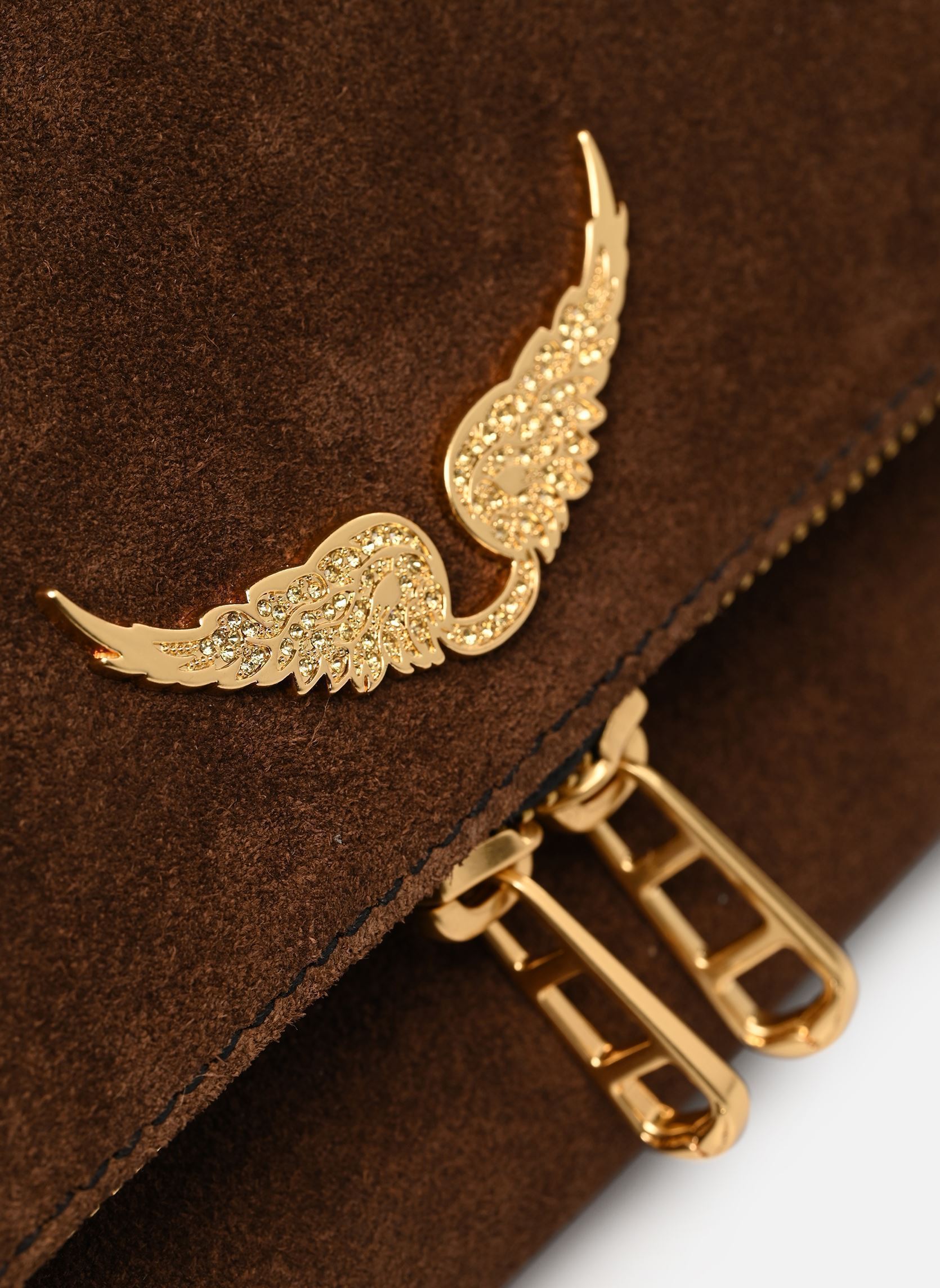 Schoudertassen ROCKY II SUEDE dames bruin Zadig & Voltaire Schoudertassen ROCKY II SUEDE dames bruin WOOD
