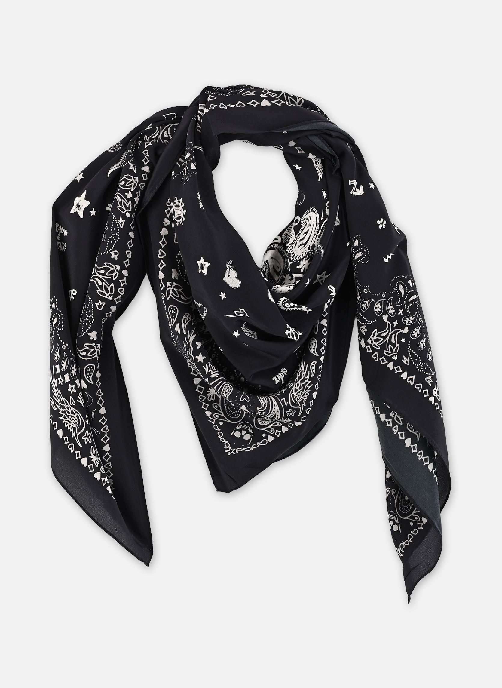 Foulards BLONDIE 130 BANDANA femme noir Zadig & Voltaire Foulards BLONDIE 130 BANDANA femme noir BLACK