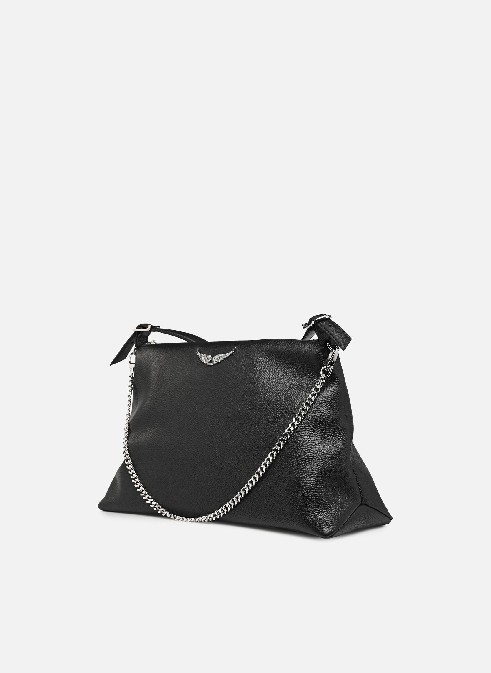 Schoudertassen JIM GRAINED LEATHER dames zwart Zadig & Voltaire Schoudertassen JIM GRAINED LEATHER dames zwart BLACK