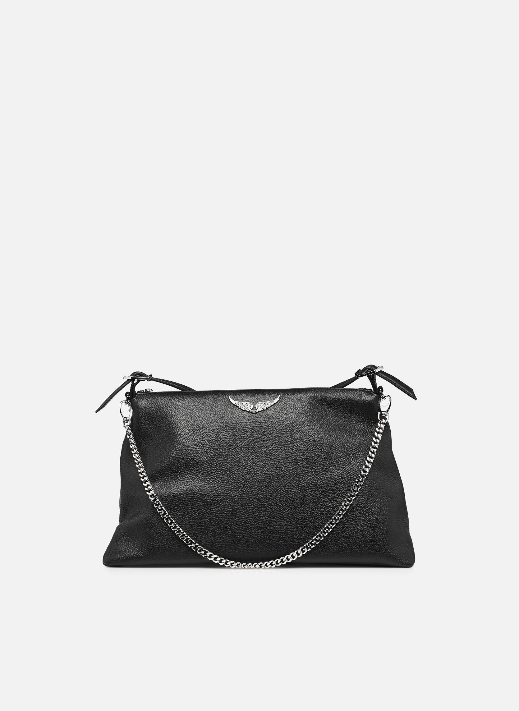 Schoudertassen JIM GRAINED LEATHER dames zwart Zadig & Voltaire Schoudertassen JIM GRAINED LEATHER dames zwart BLACK