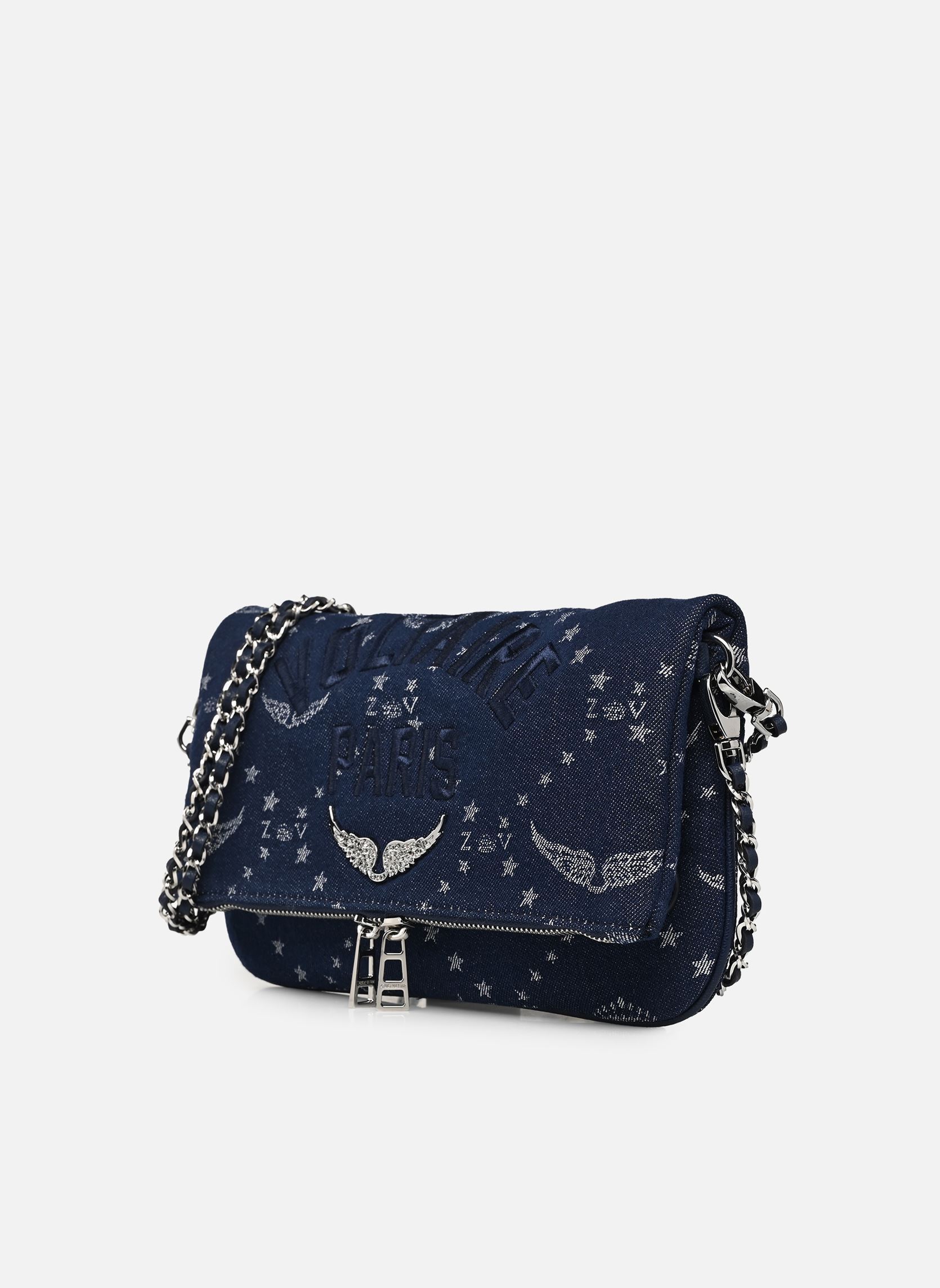 Sacs bandoulière ROCK DENIM MONOGRAM femme bleu Zadig & Voltaire Sacs bandoulière ROCK DENIM MONOGRAM femme bleu Silent