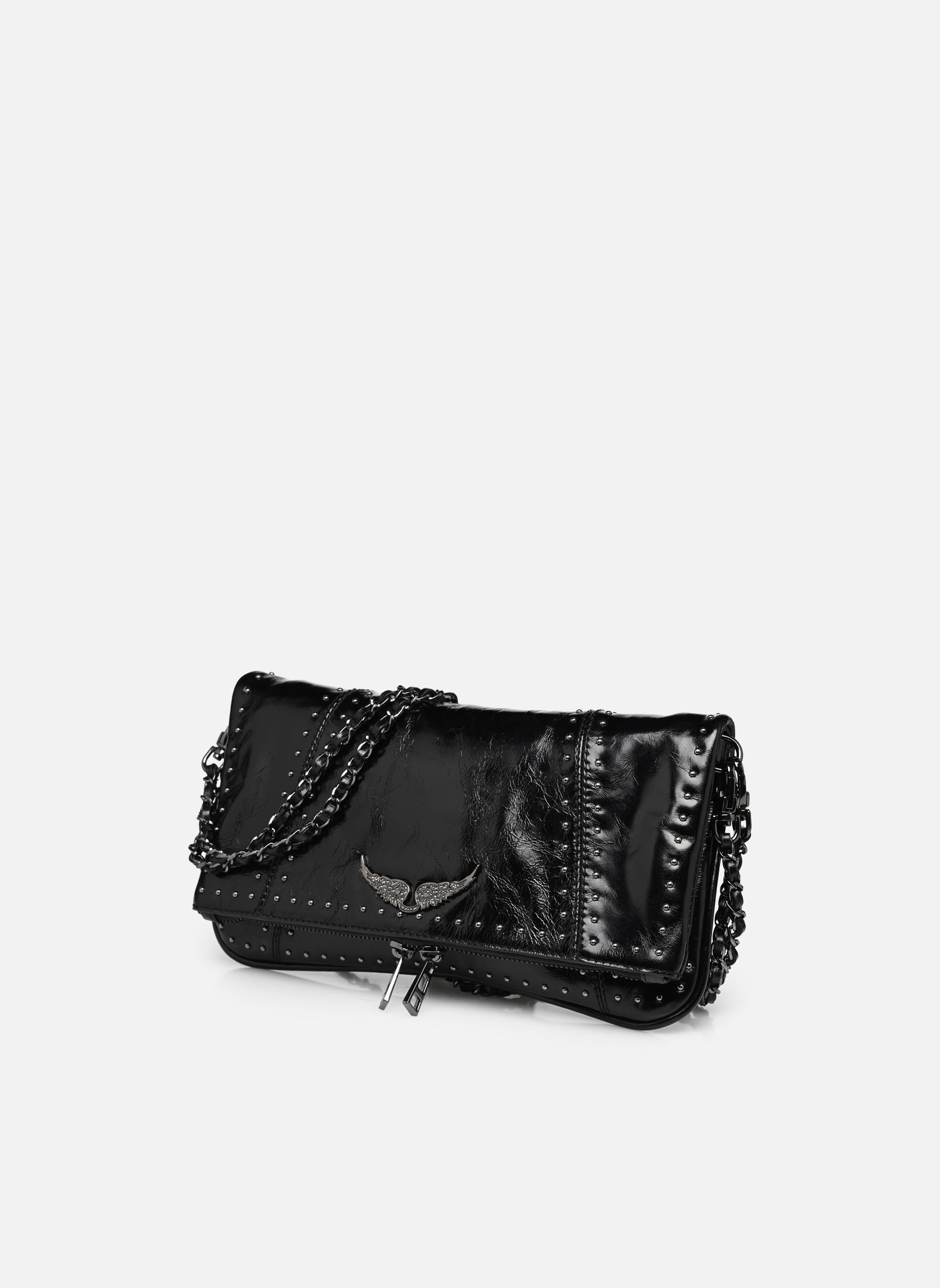 Sacs bandoulière ROCK VINTAGE PATENT STUDS femme noir Zadig & Voltaire Sacs bandoulière ROCK VINTAGE PATENT STUDS femme noir BLACK