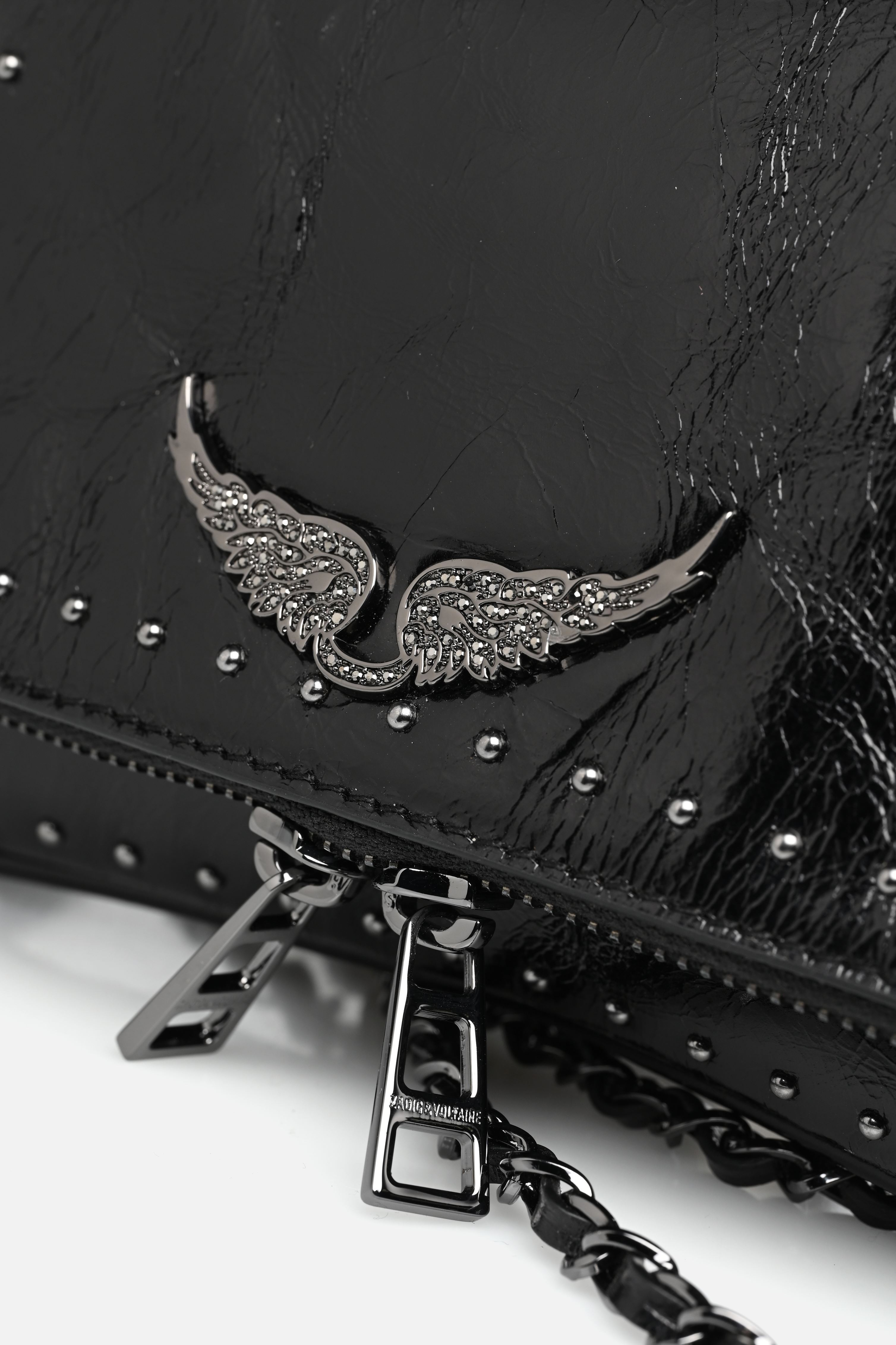 Sacs bandoulière ROCK VINTAGE PATENT STUDS femme noir Zadig & Voltaire Sacs bandoulière ROCK VINTAGE PATENT STUDS femme noir BLACK