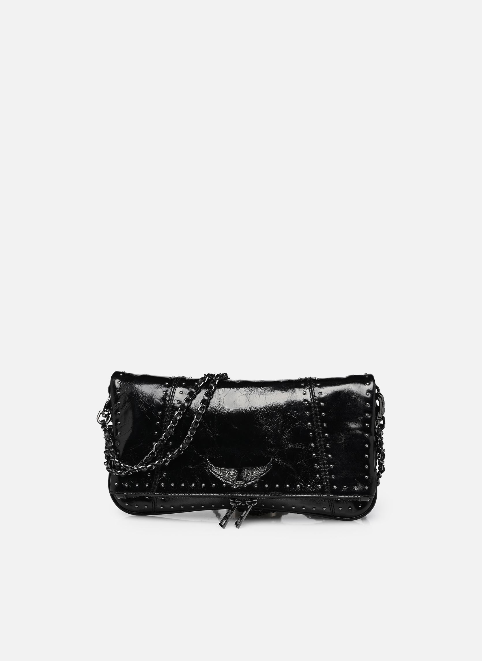 Sacs bandoulière ROCK VINTAGE PATENT STUDS femme noir Zadig & Voltaire Sacs bandoulière ROCK VINTAGE PATENT STUDS femme noir BLACK