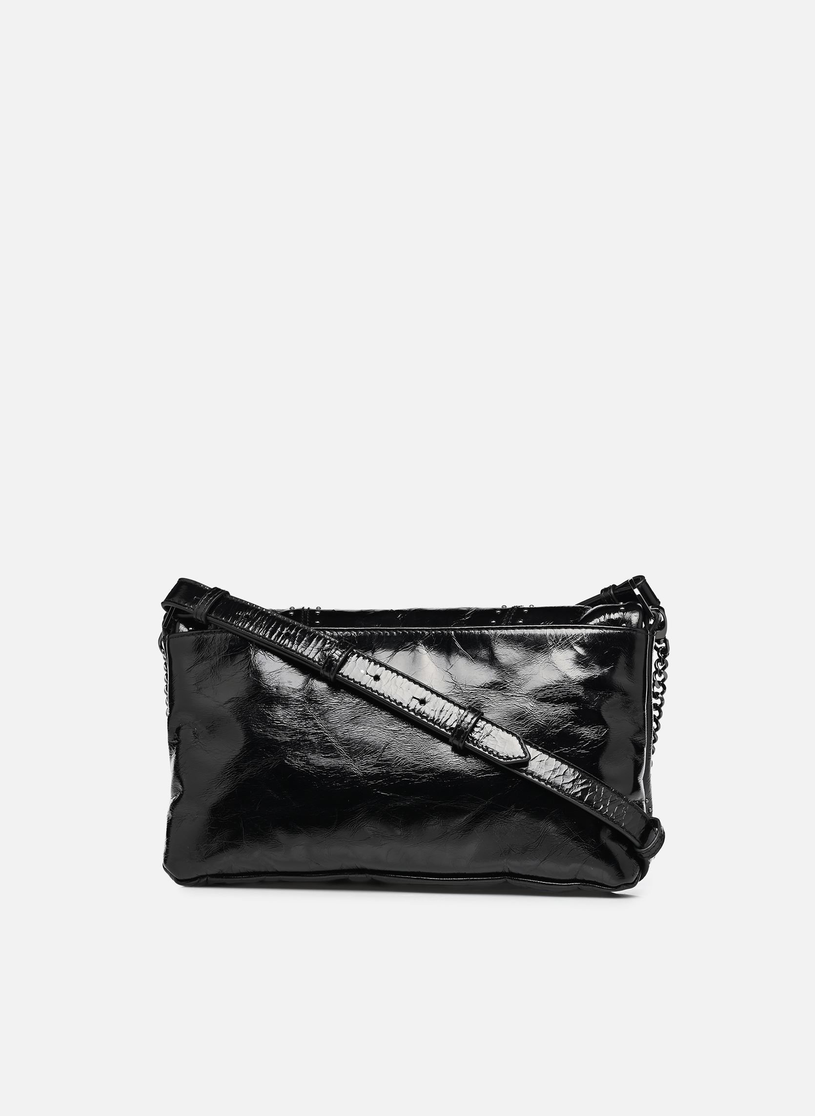 Umhängetaschen ROCKY II VINTAGE PATENT STUDS damen schwarz Zadig & Voltaire Umhängetaschen ROCKY II VINTAGE PATENT STUDS damen schwarz Black
