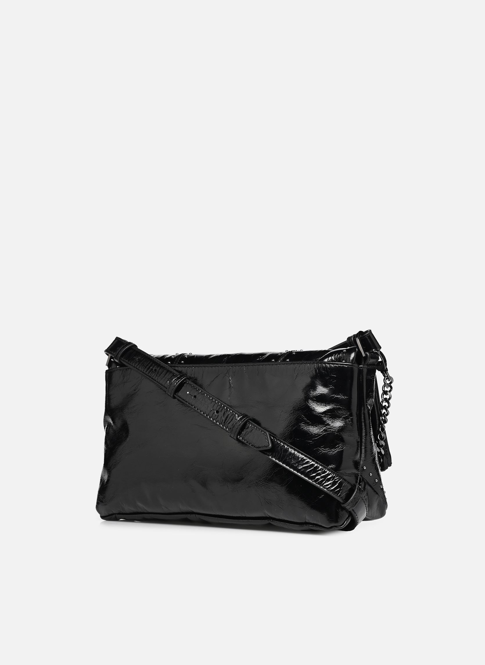Umhängetaschen ROCKY II VINTAGE PATENT STUDS damen schwarz Zadig & Voltaire Umhängetaschen ROCKY II VINTAGE PATENT STUDS damen schwarz Black