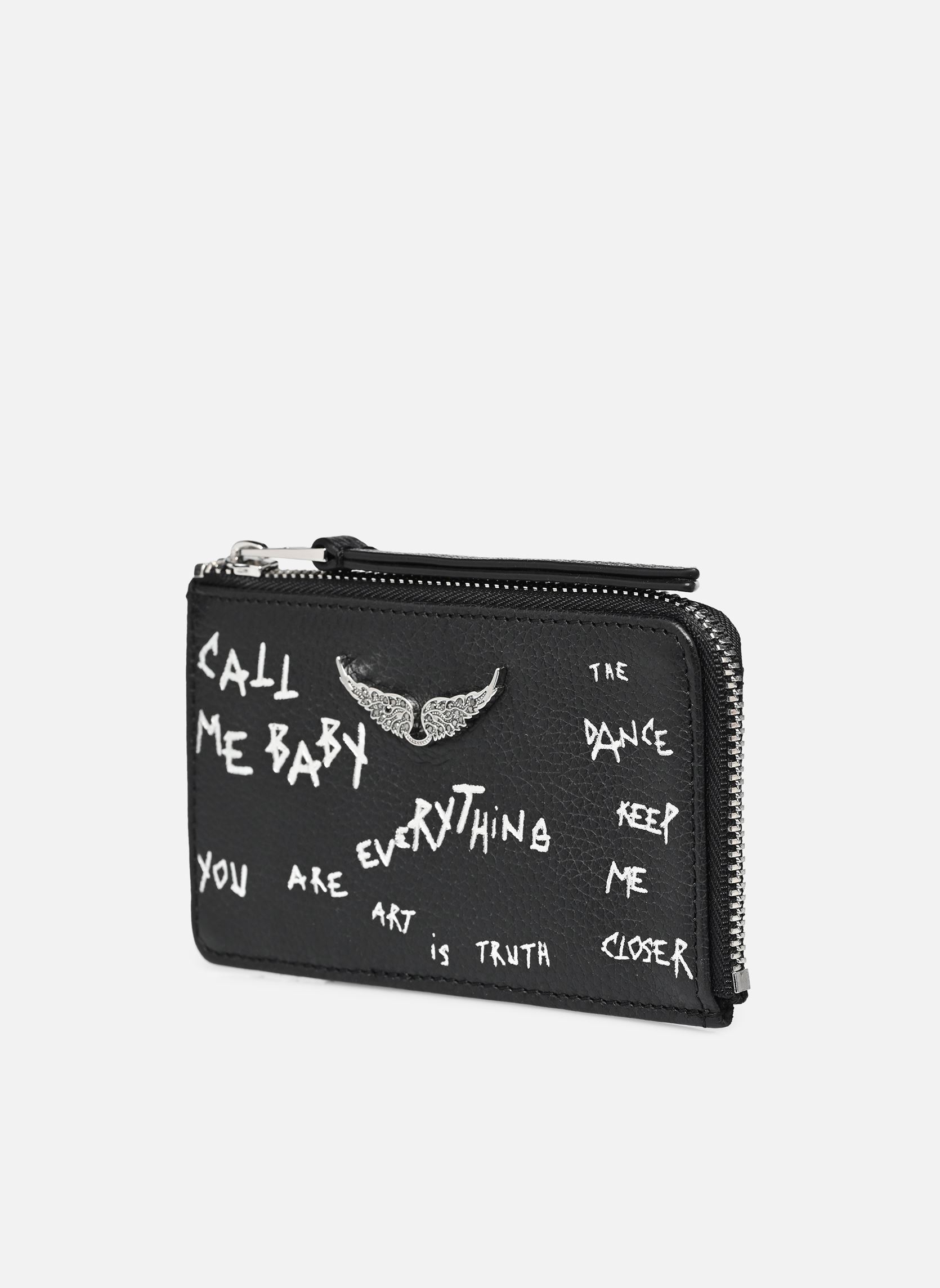 Porta carte di credito ZV CARD GRAINED GRAFFITI donna nero Zadig & Voltaire Porta carte di credito ZV CARD GRAINED GRAFFITI donna nero Black