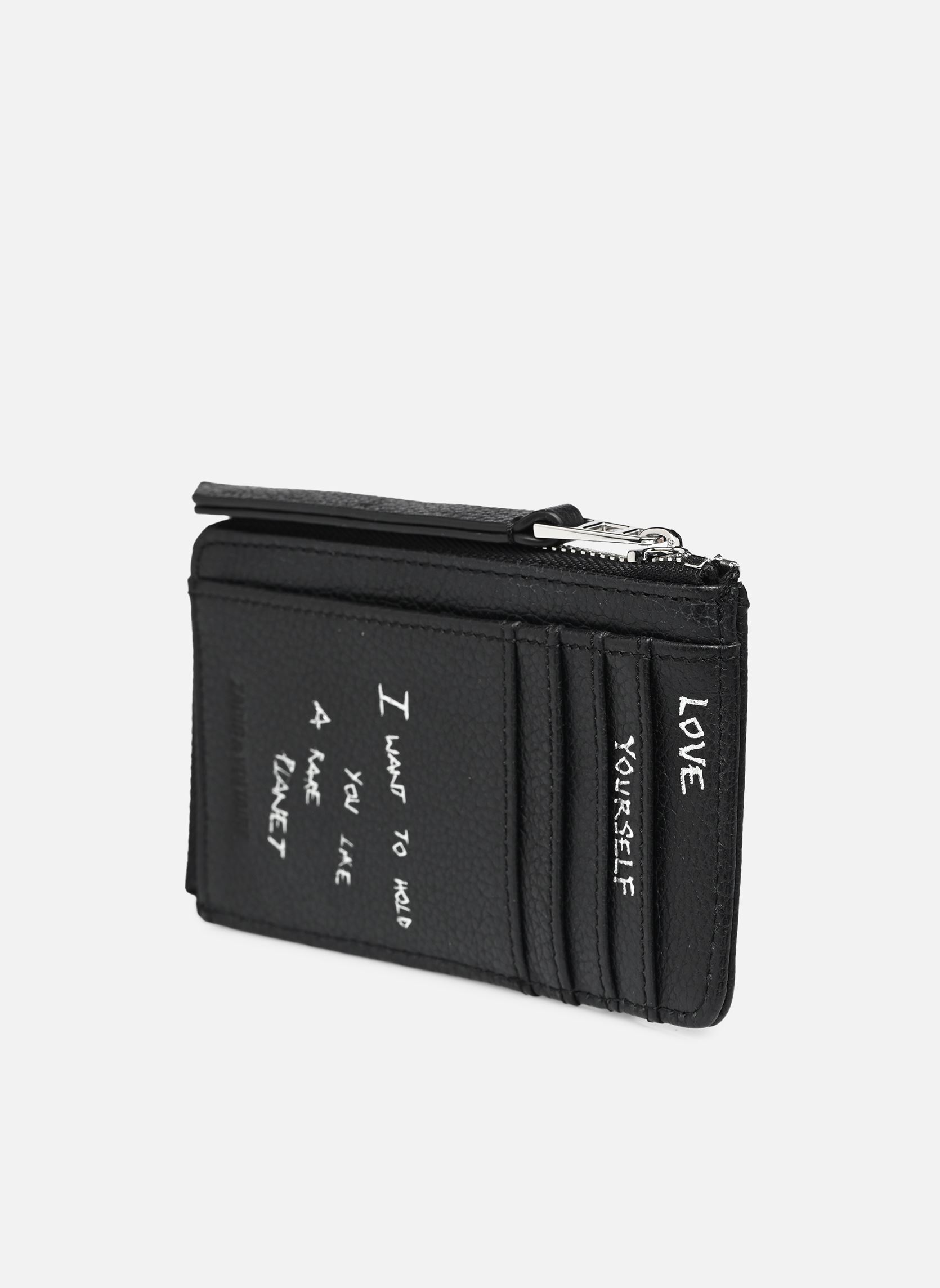 Porta carte di credito ZV CARD GRAINED GRAFFITI donna nero Zadig & Voltaire Porta carte di credito ZV CARD GRAINED GRAFFITI donna nero Black