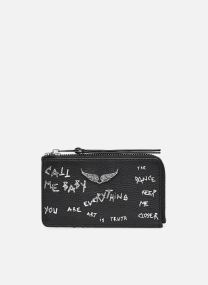 Porta carte di credito ZV CARD GRAINED GRAFFITI donna nero Zadig & Voltaire Porta carte di credito ZV CARD GRAINED GRAFFITI donna nero Black