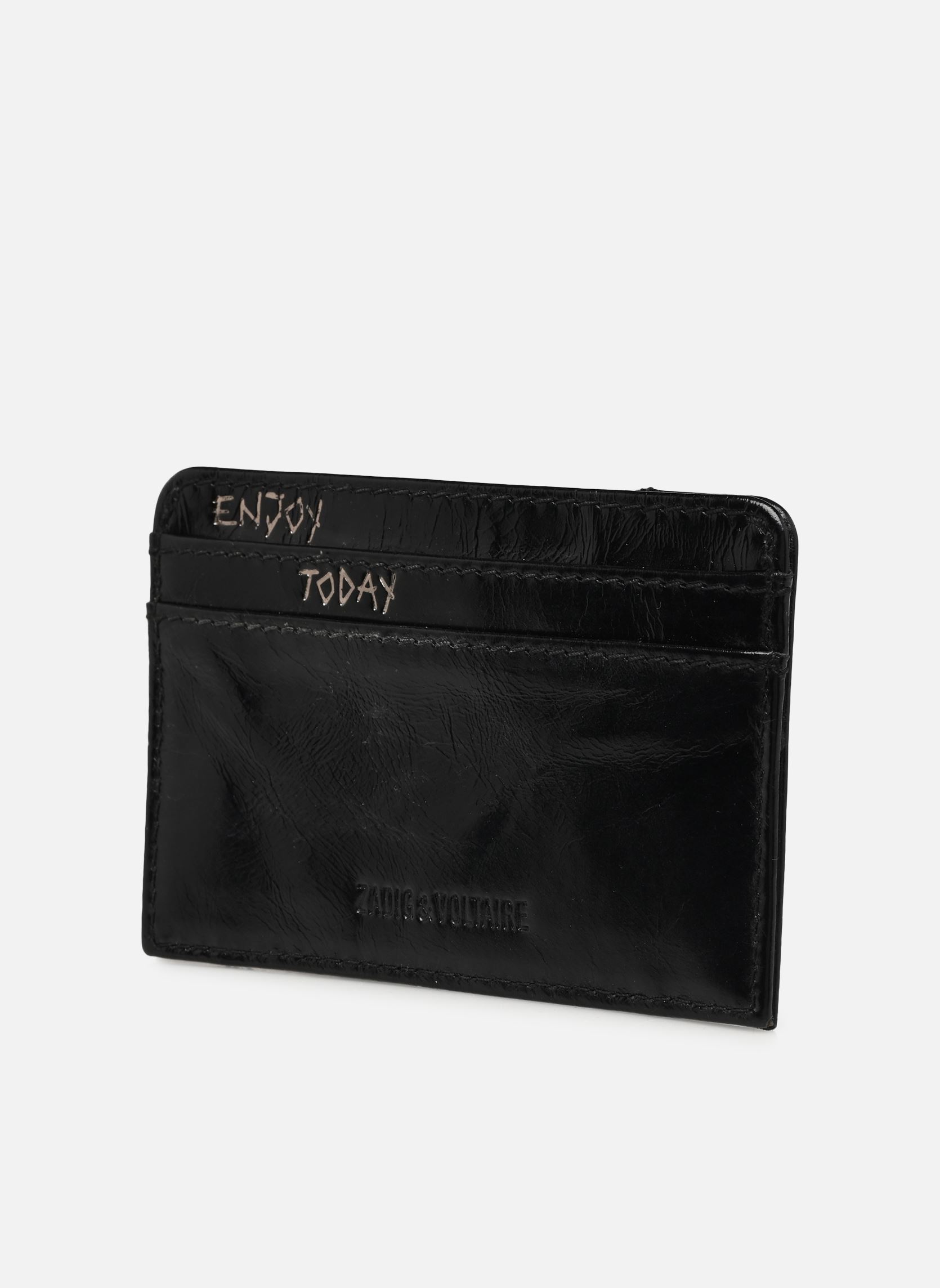 Porte-cartes ZV PASS VINTAGE PATENT STUDS femme noir Zadig & Voltaire Porte-cartes ZV PASS VINTAGE PATENT STUDS femme noir BLACK