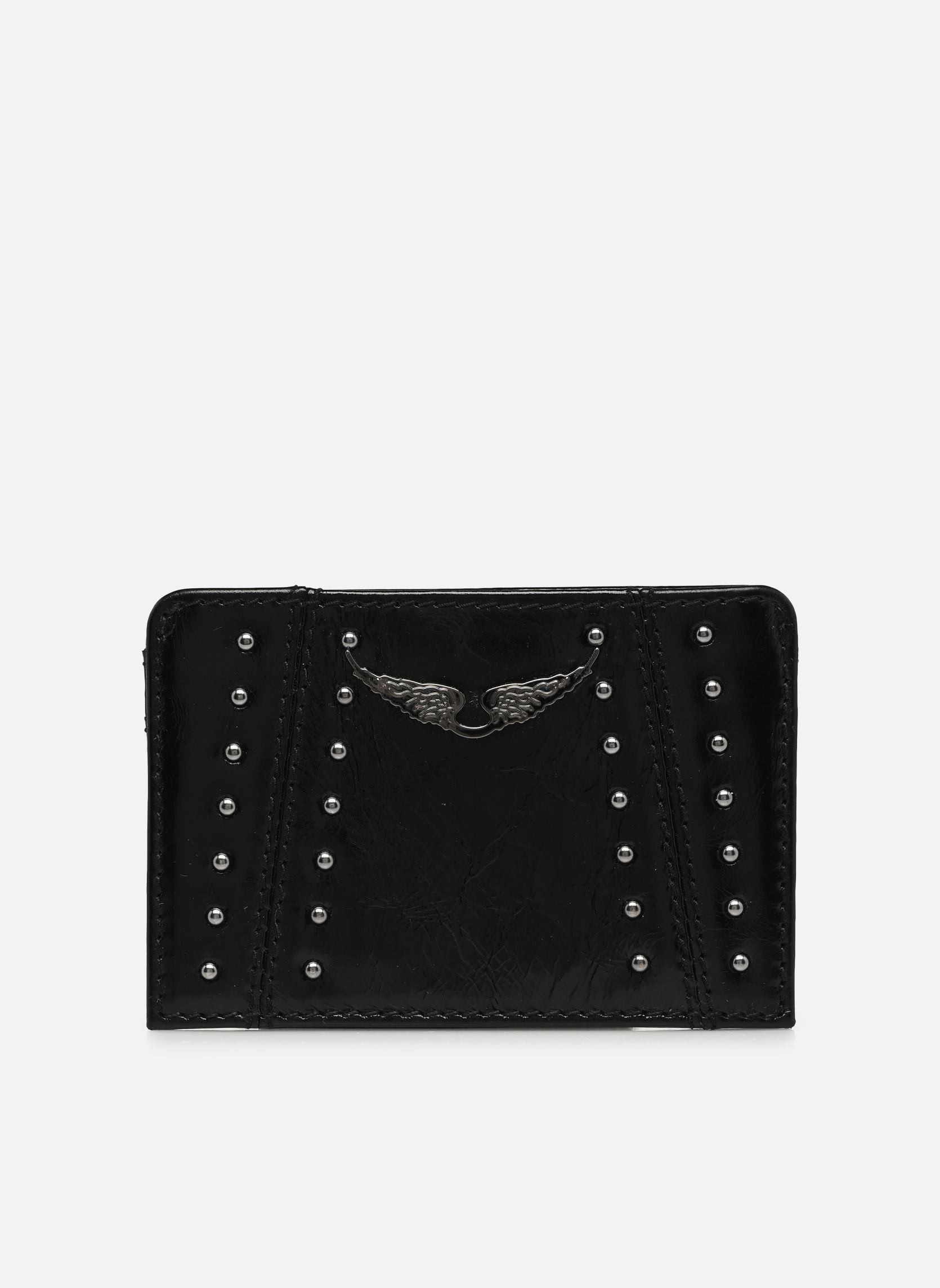 Porte-cartes ZV PASS VINTAGE PATENT STUDS femme noir Zadig & Voltaire Porte-cartes ZV PASS VINTAGE PATENT STUDS femme noir BLACK