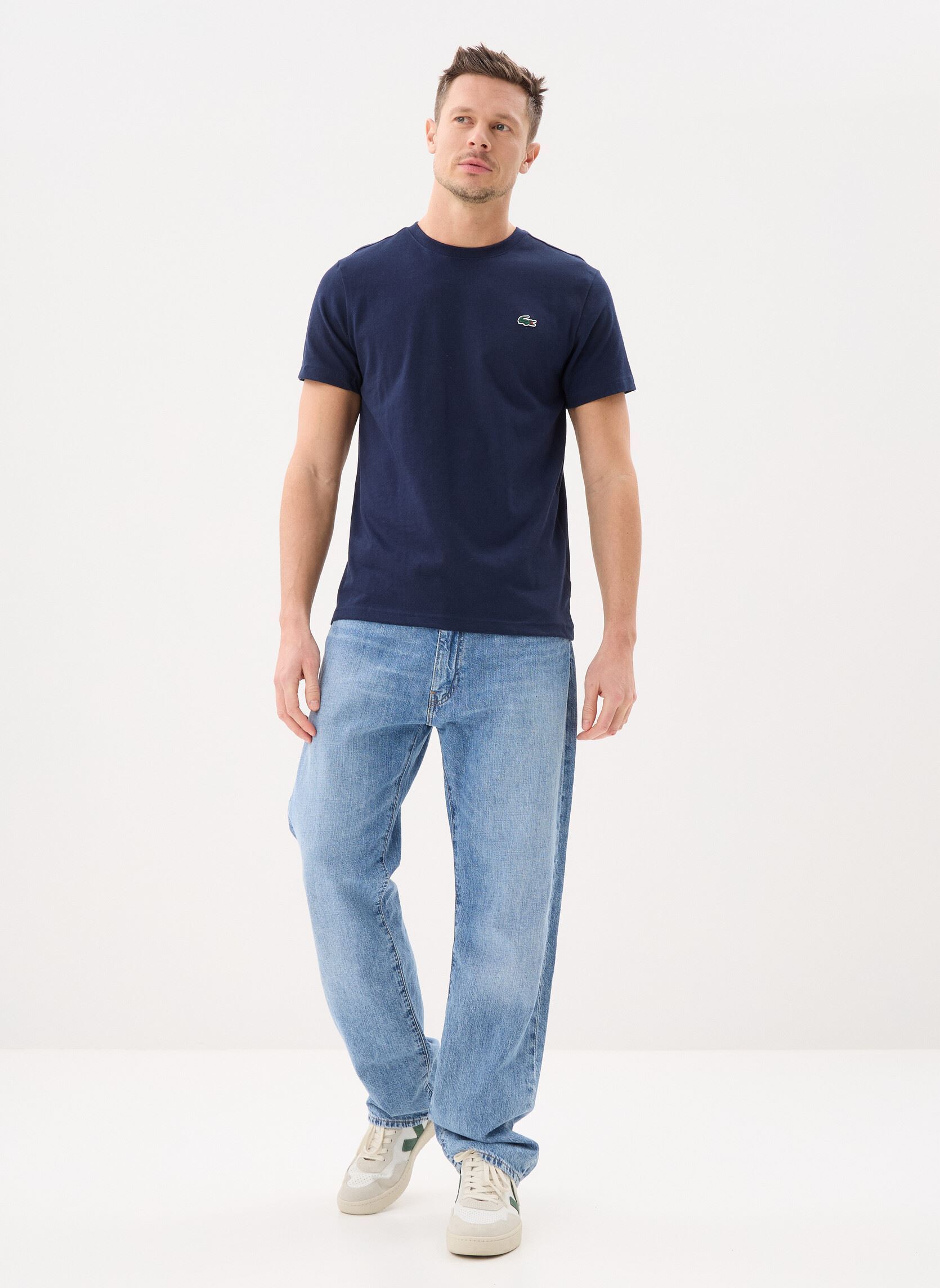 T-shirts met korte mouwen Tee-Shirt TH0003 heren blauw Lacoste T-shirts met korte mouwen Tee-Shirt TH0003 heren blauw MARINE/BLANC