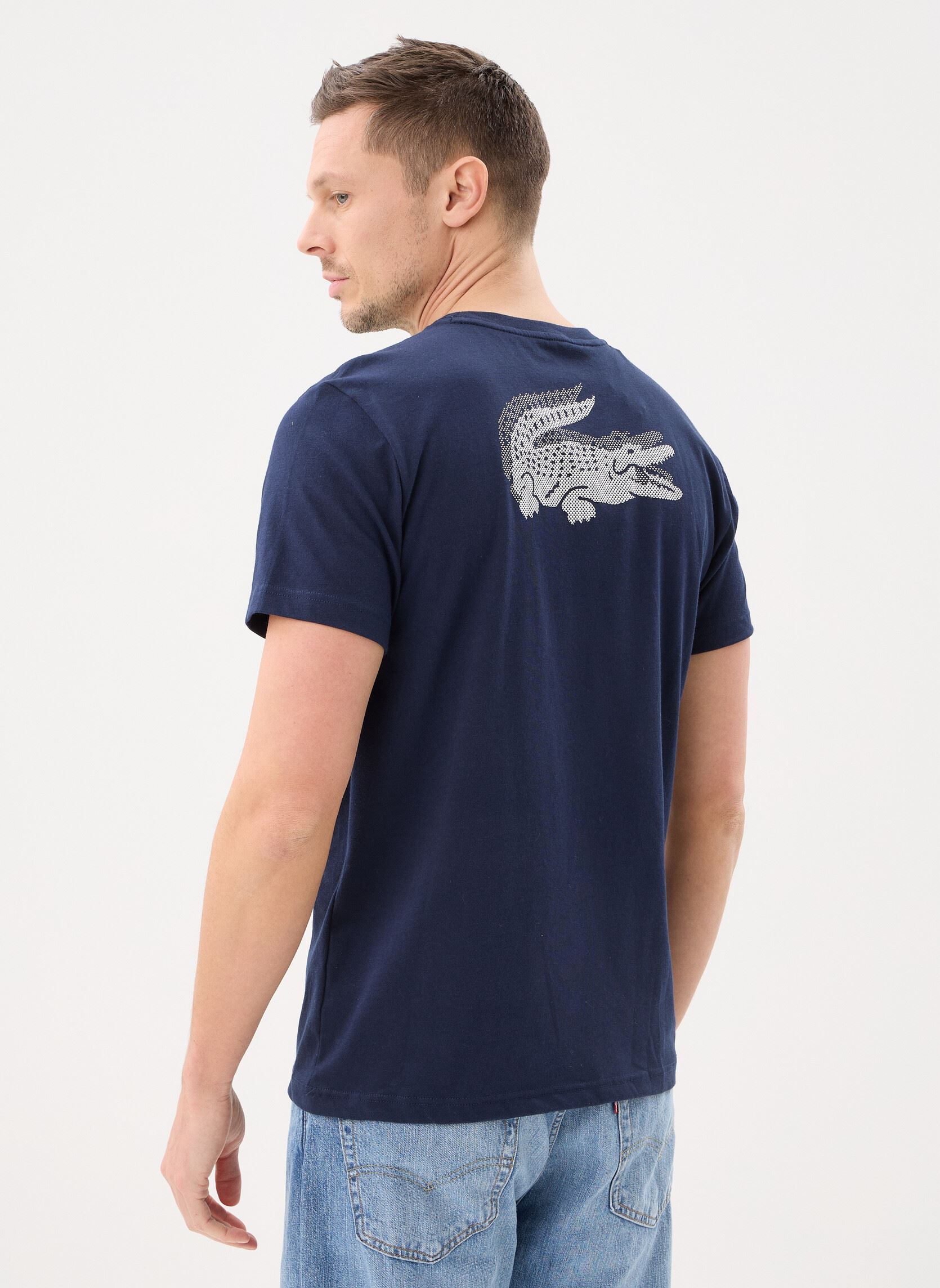 T-shirts met korte mouwen Tee-Shirt TH0003 heren blauw Lacoste T-shirts met korte mouwen Tee-Shirt TH0003 heren blauw MARINE/BLANC