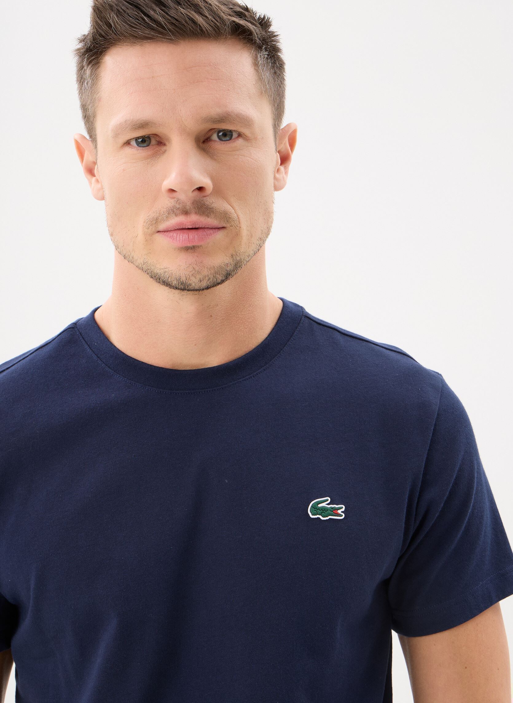 T-shirts met korte mouwen Tee-Shirt TH0003 heren blauw Lacoste T-shirts met korte mouwen Tee-Shirt TH0003 heren blauw MARINE/BLANC