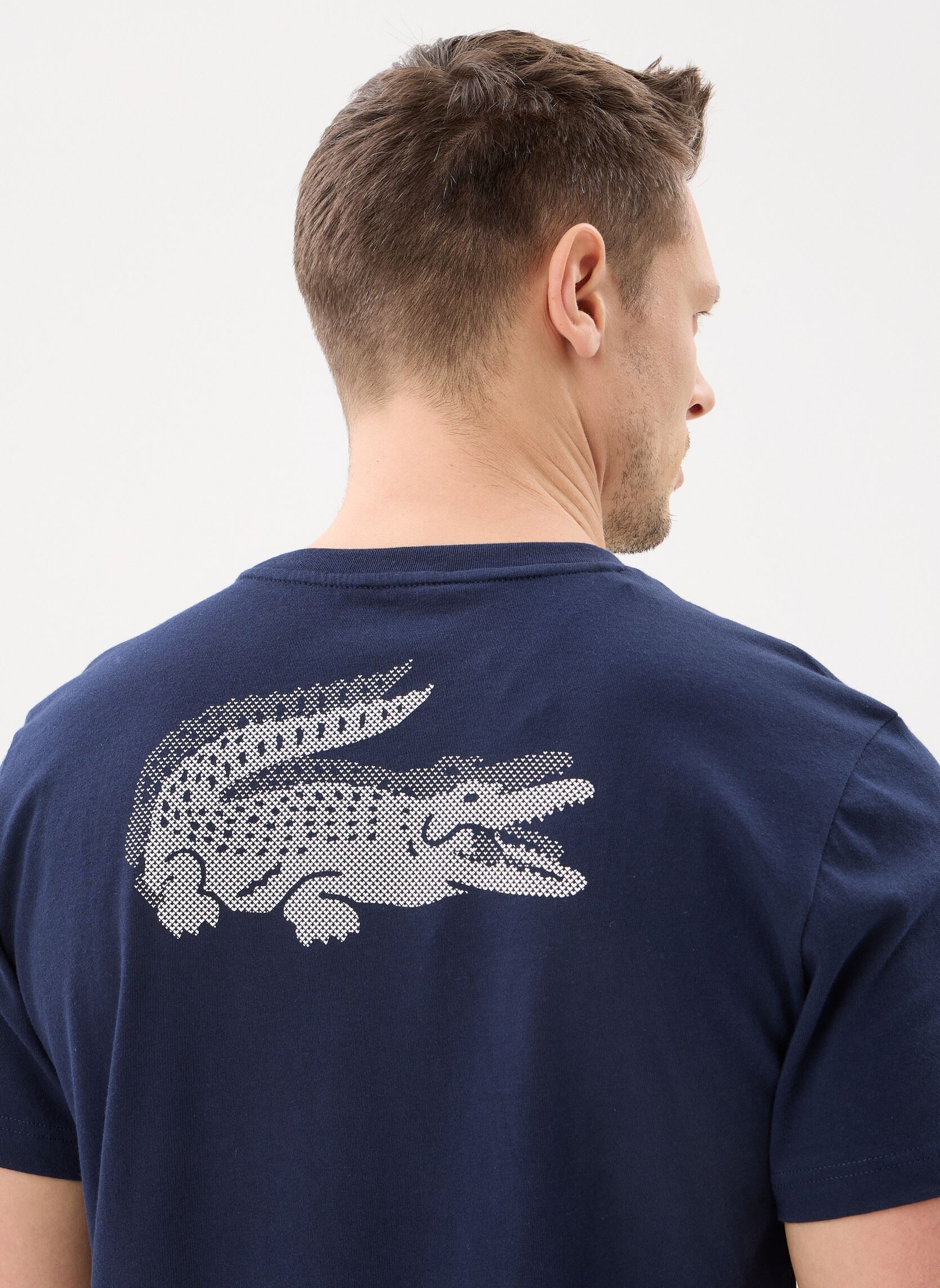 T-shirts met korte mouwen Tee-Shirt TH0003 heren blauw Lacoste T-shirts met korte mouwen Tee-Shirt TH0003 heren blauw MARINE/BLANC