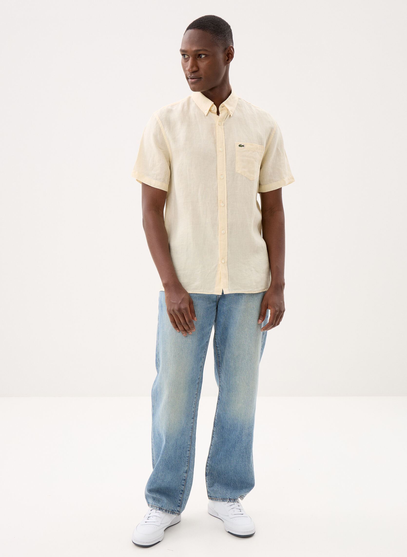 Chemises Woven Shirts CH5699 homme beige Lacoste Chemises Woven Shirts CH5699 homme beige NATUREL CLAIR