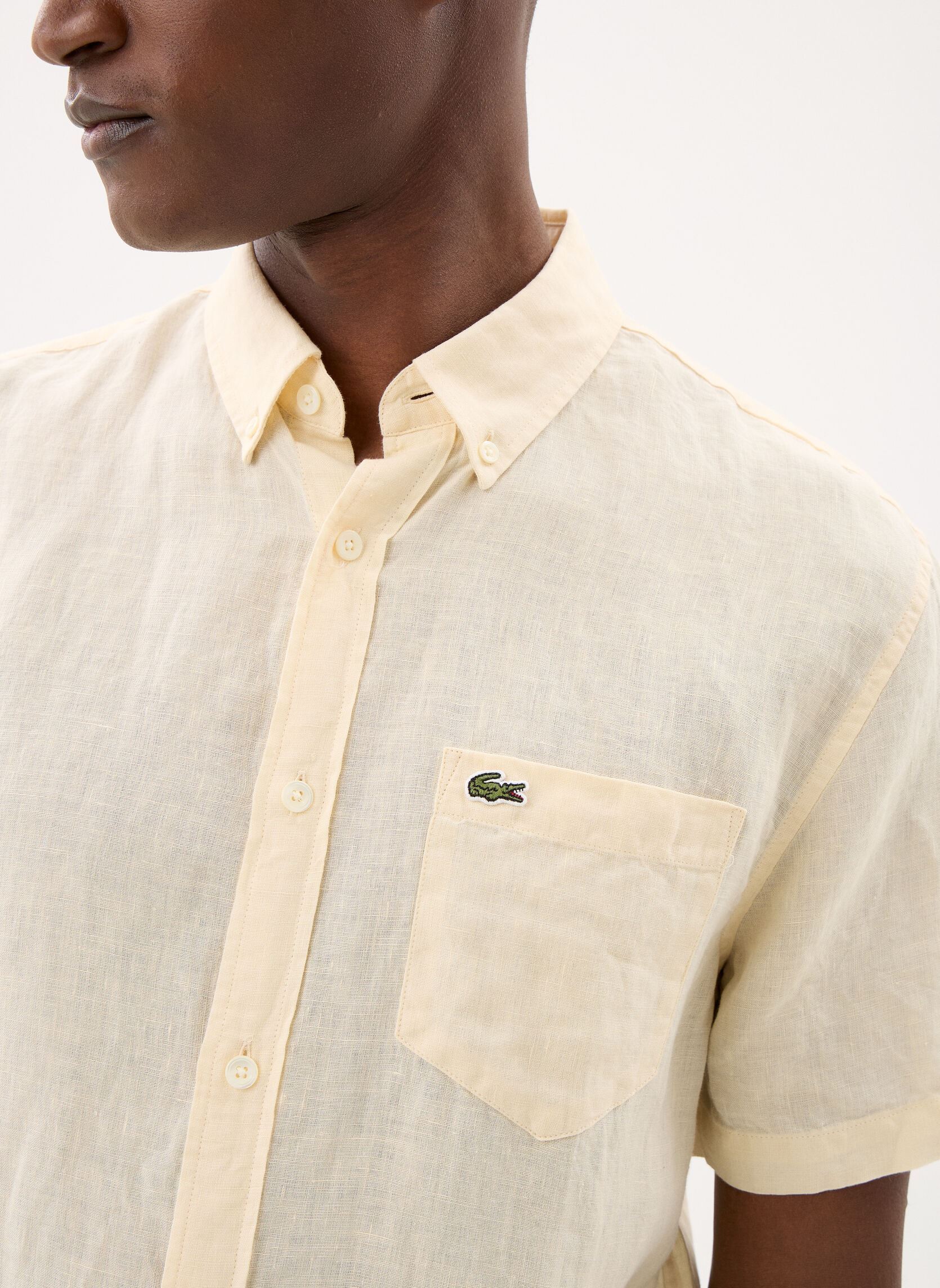 Chemises Woven Shirts CH5699 homme beige Lacoste Chemises Woven Shirts CH5699 homme beige NATUREL CLAIR
