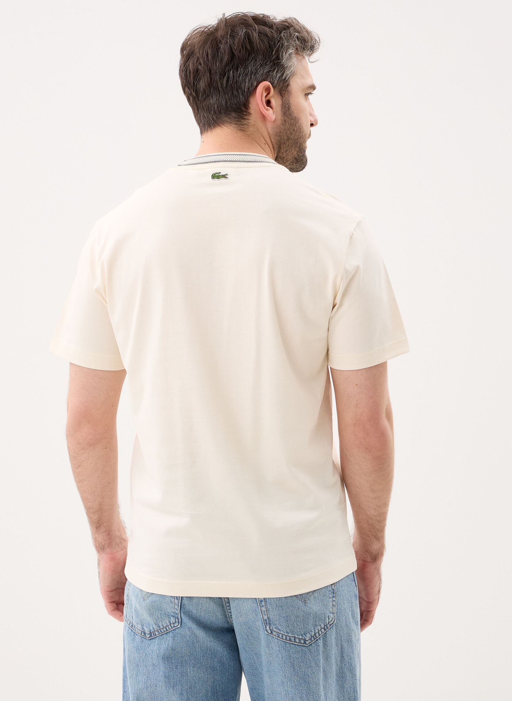 Tee-shirts Tee-Shirt TH0718 homme blanc Lacoste Tee-shirts Tee-Shirt TH0718 homme blanc Laponie