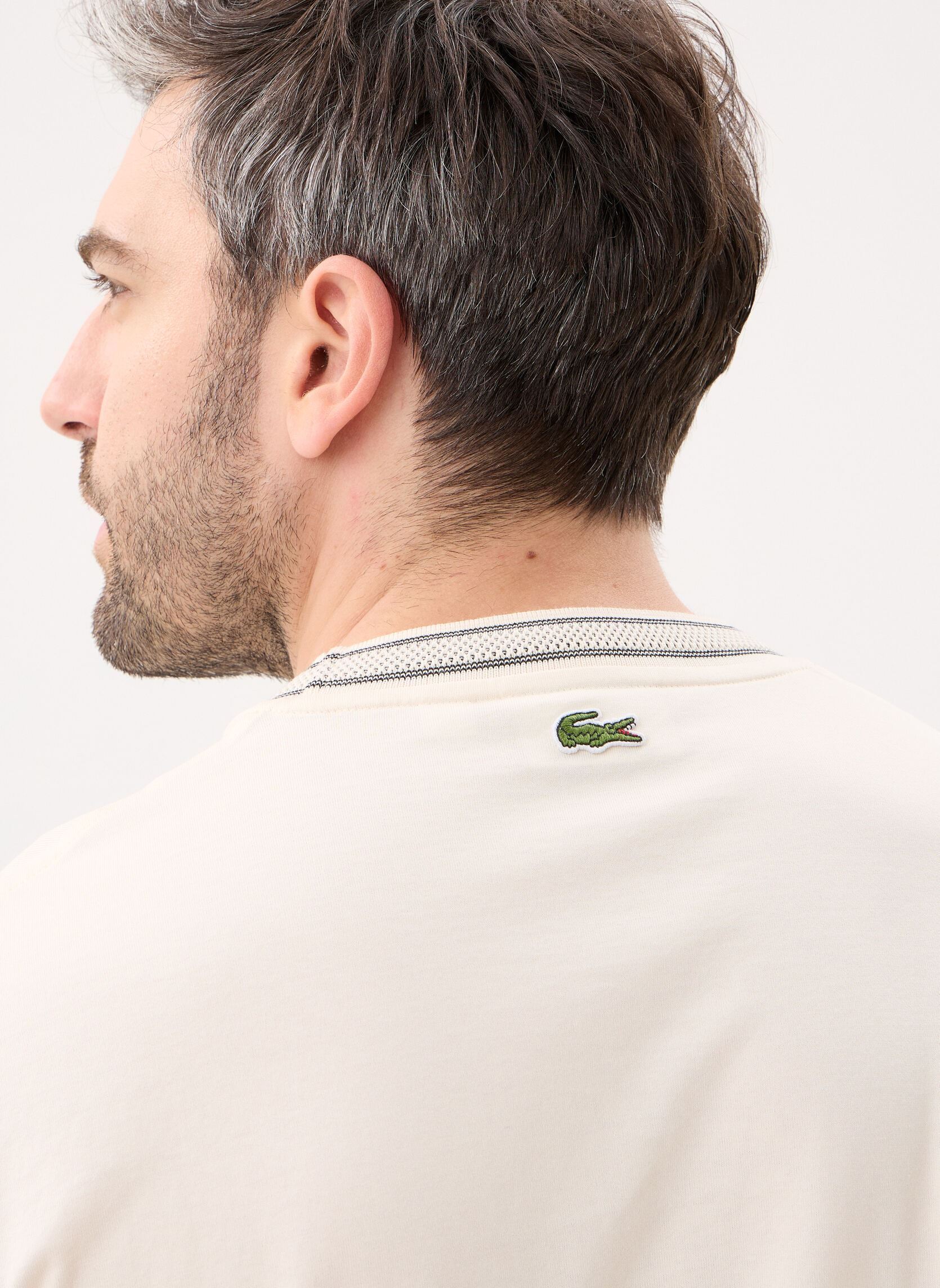 Tee-shirts Tee-Shirt TH0718 homme blanc Lacoste Tee-shirts Tee-Shirt TH0718 homme blanc Laponie