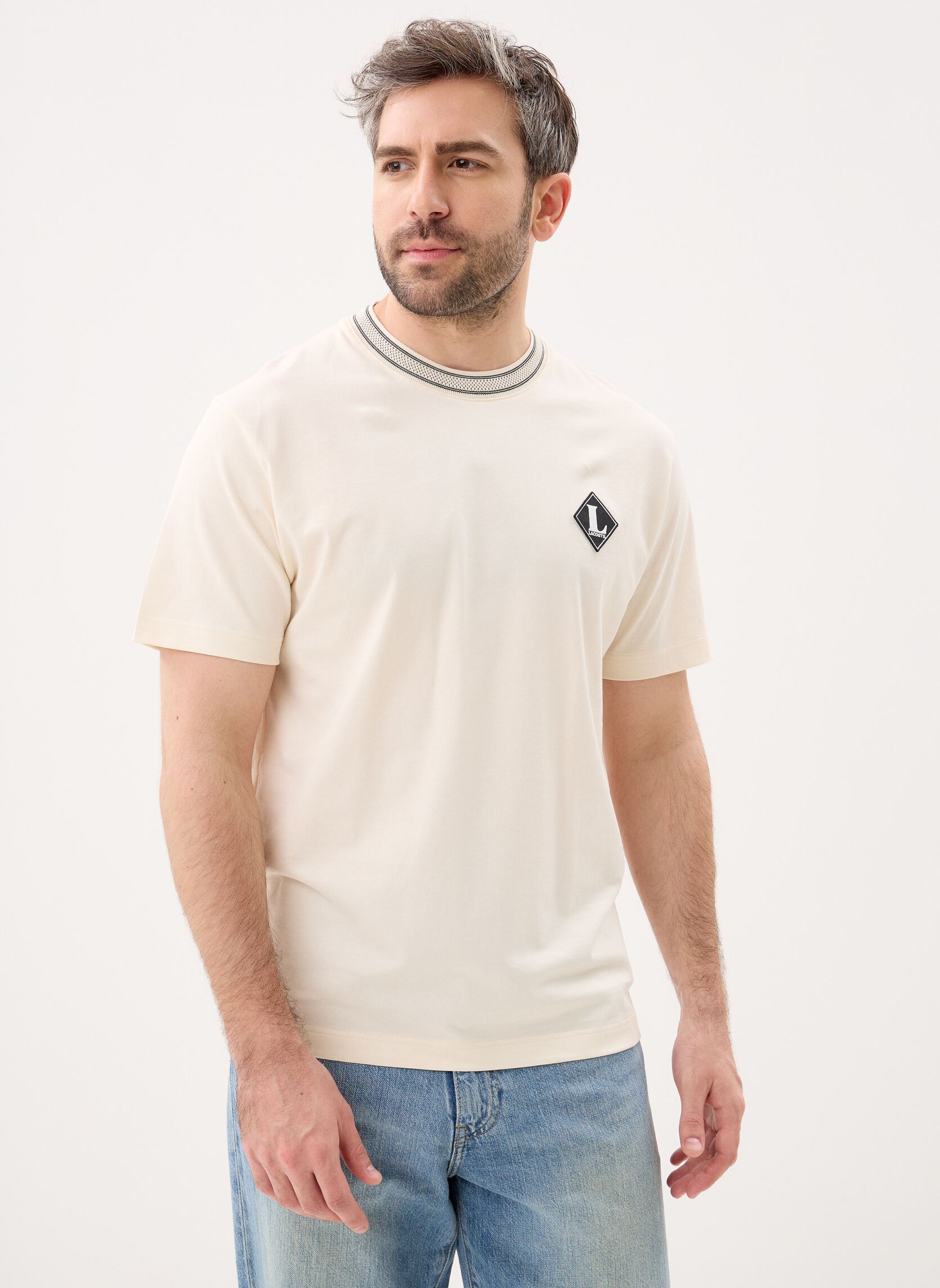 Tee-shirts Tee-Shirt TH0718 homme blanc Lacoste Tee-shirts Tee-Shirt TH0718 homme blanc Laponie