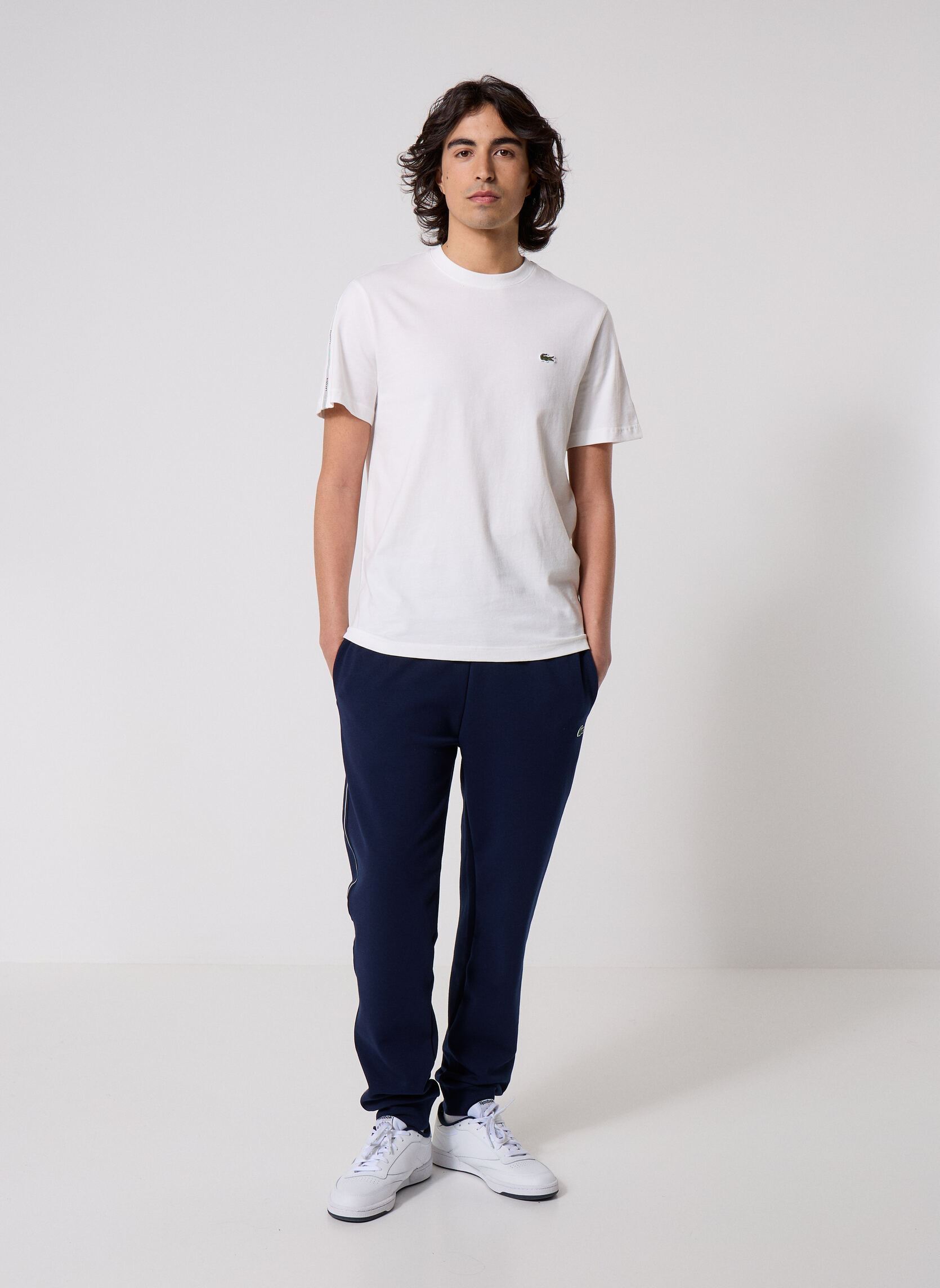 Tee-shirts manches courtes Tee-Shirt TH0888 homme blanc Lacoste Tee-shirts manches courtes Tee-Shirt TH0888 homme blanc FARINE