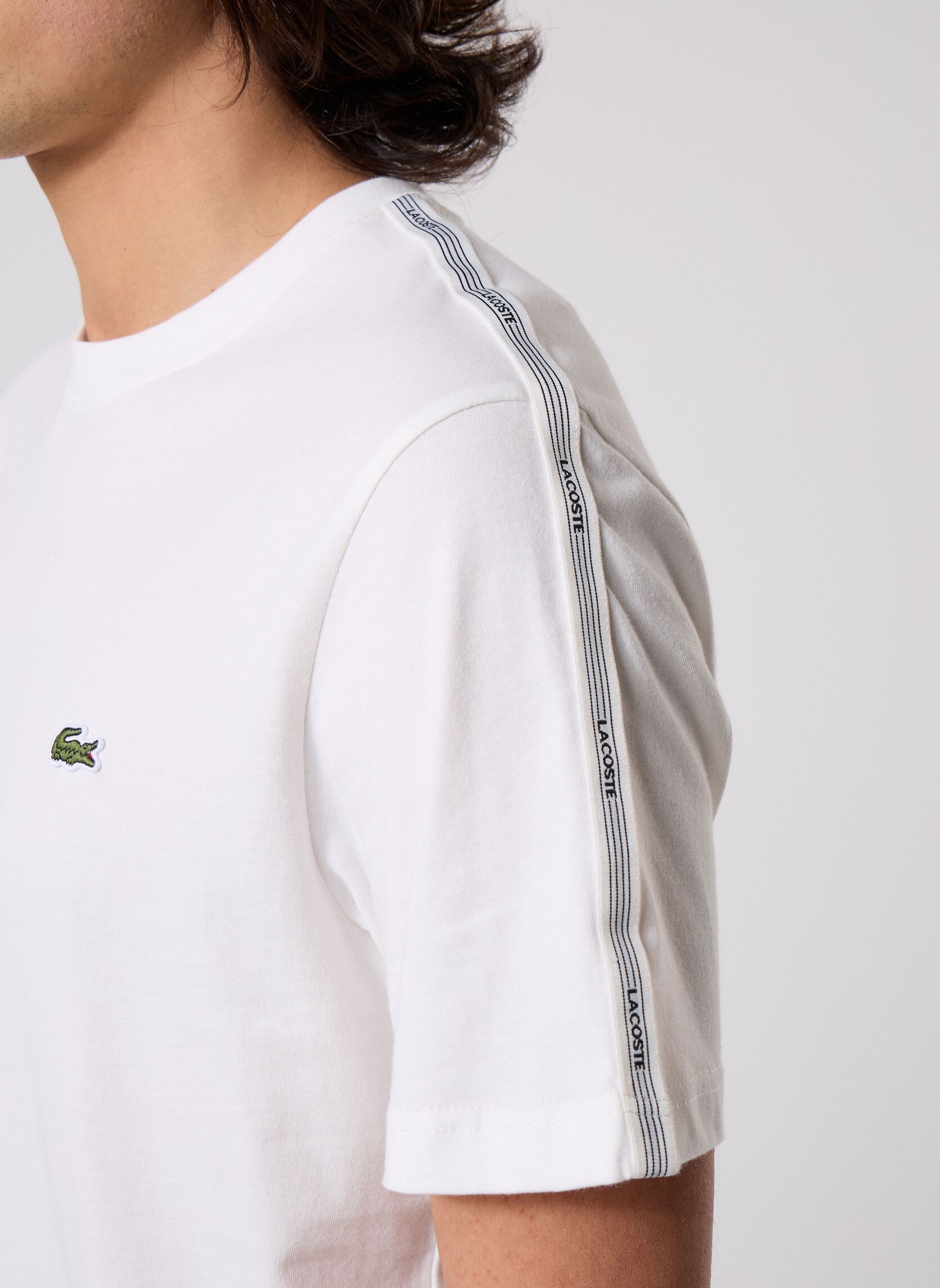 Tee-shirts manches courtes Tee-Shirt TH0888 homme blanc Lacoste Tee-shirts manches courtes Tee-Shirt TH0888 homme blanc FARINE