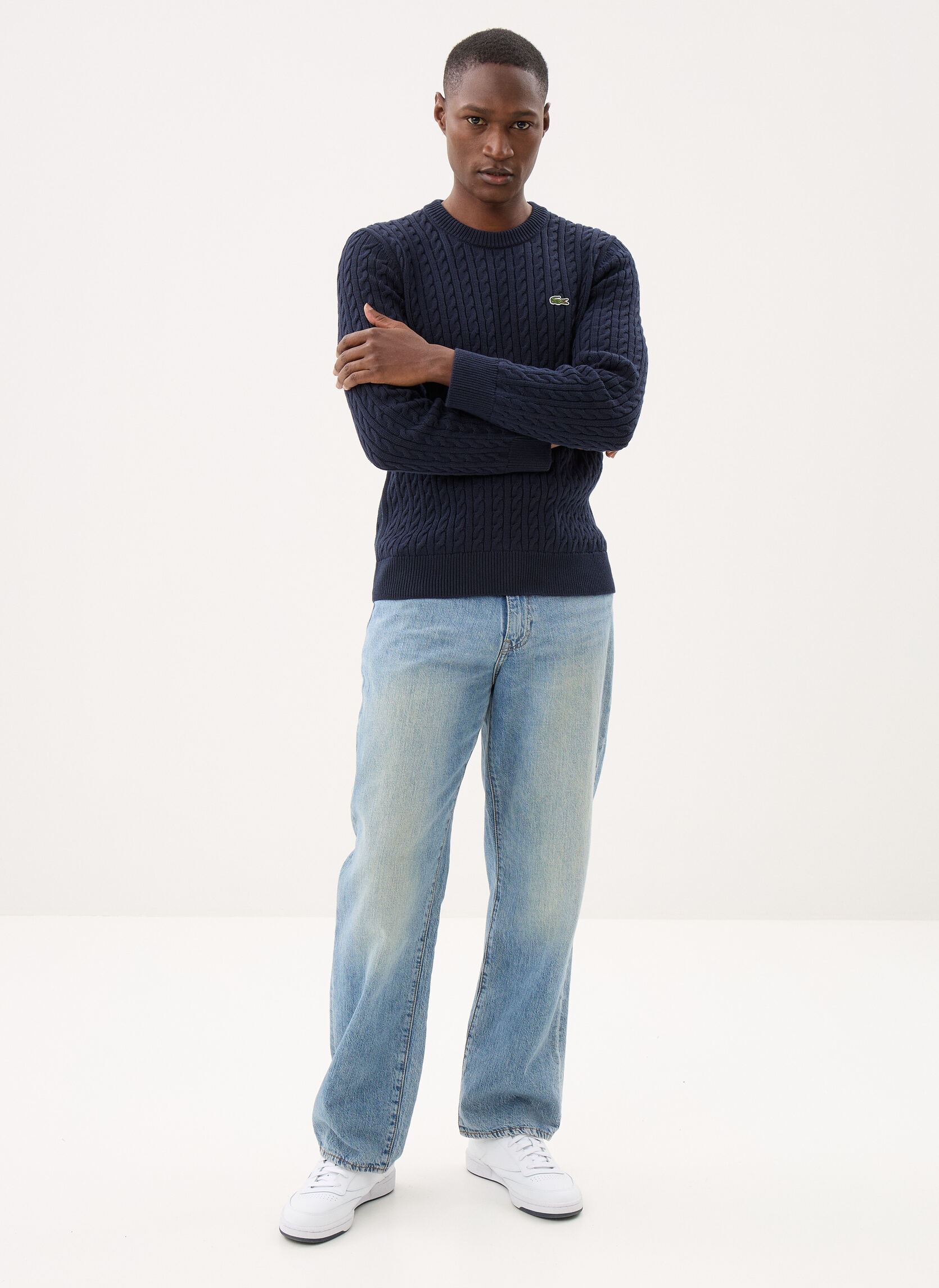 Pulls Sweater AH7627 homme bleu Lacoste Pulls Sweater AH7627 homme bleu Marine/Vert