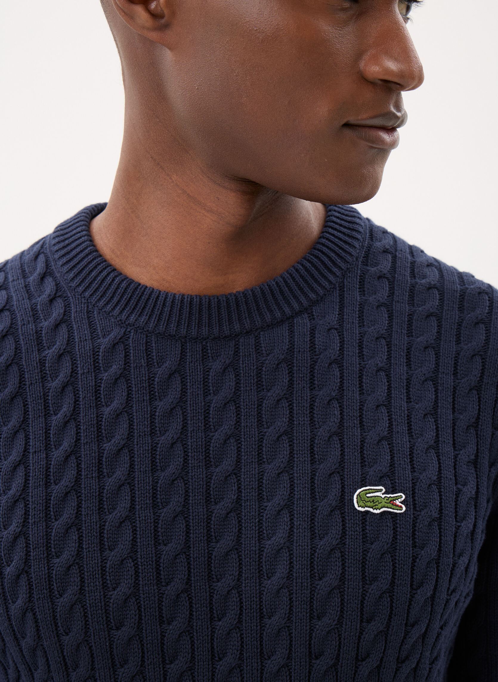 Pulls Sweater AH7627 homme bleu Lacoste Pulls Sweater AH7627 homme bleu Marine/Vert