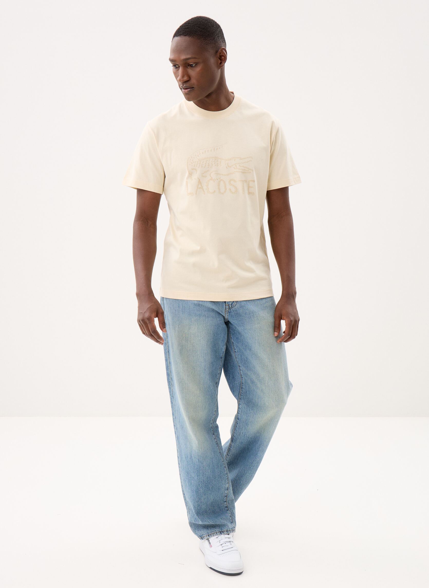 Tee-shirts Tee-Shirt TH1427 homme beige Lacoste Tee-shirts Tee-Shirt TH1427 homme beige NATUREL CLAIR