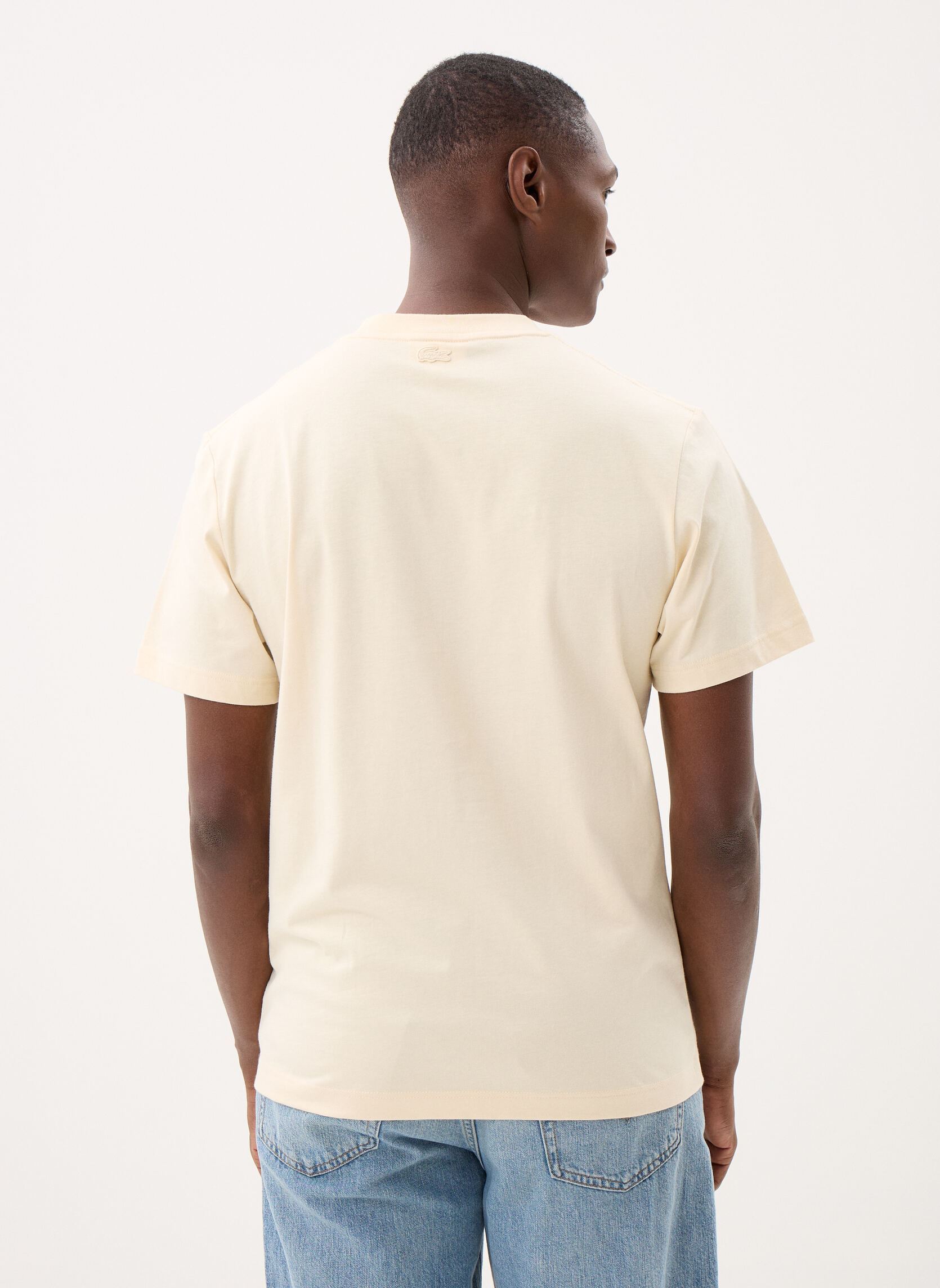Tee-shirts Tee-Shirt TH1427 homme beige Lacoste Tee-shirts Tee-Shirt TH1427 homme beige NATUREL CLAIR
