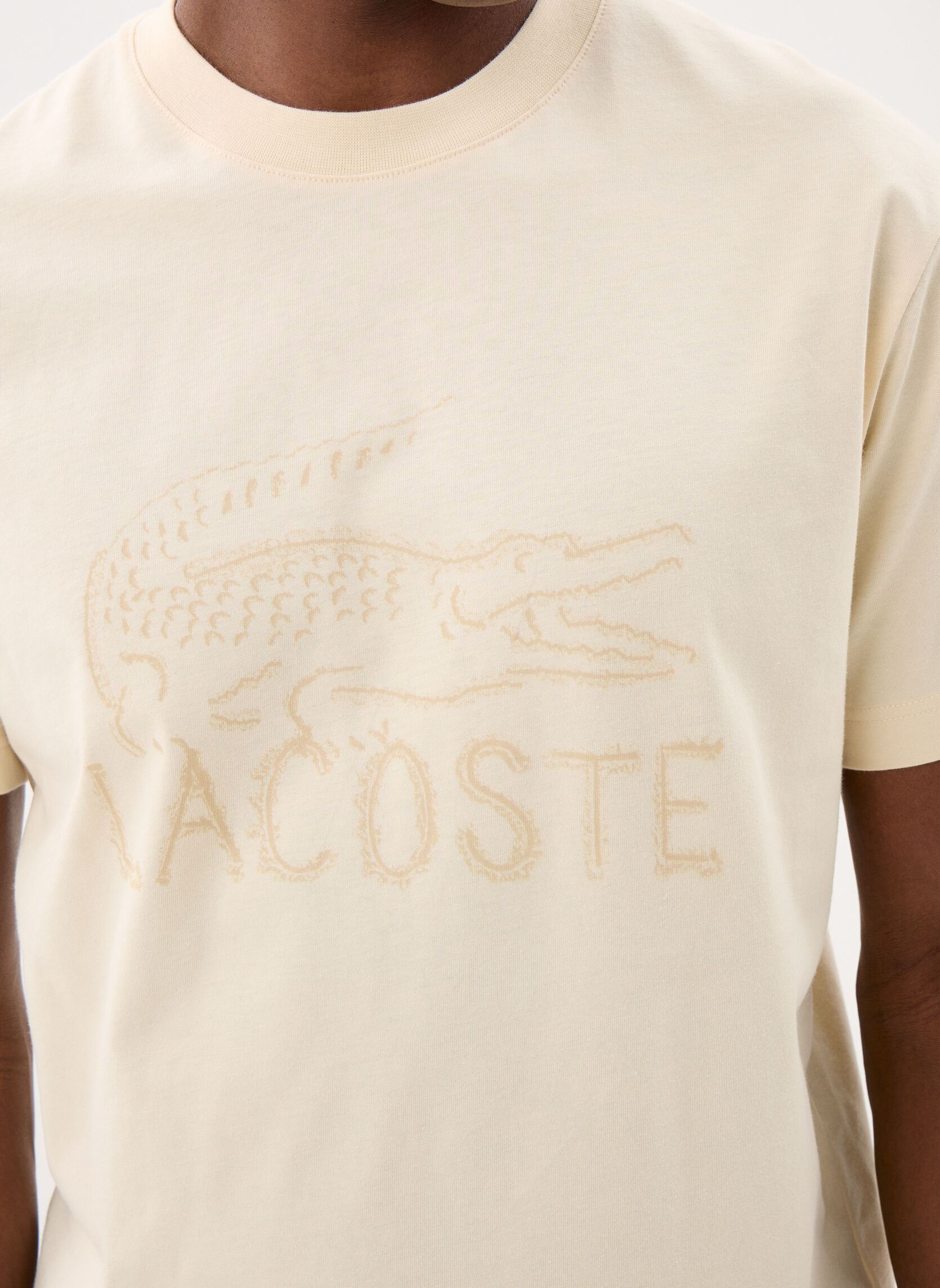 Tee-shirts Tee-Shirt TH1427 homme beige Lacoste Tee-shirts Tee-Shirt TH1427 homme beige NATUREL CLAIR