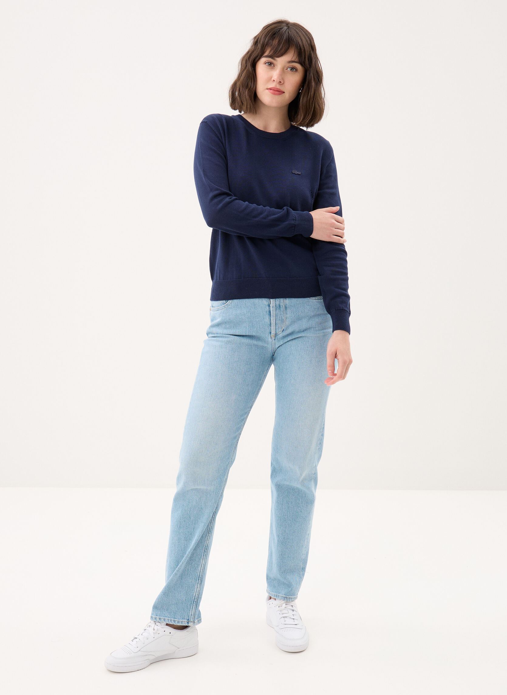 Pulls Tricot AF4145 femme bleu Lacoste Pulls Tricot AF4145 femme bleu MARINE