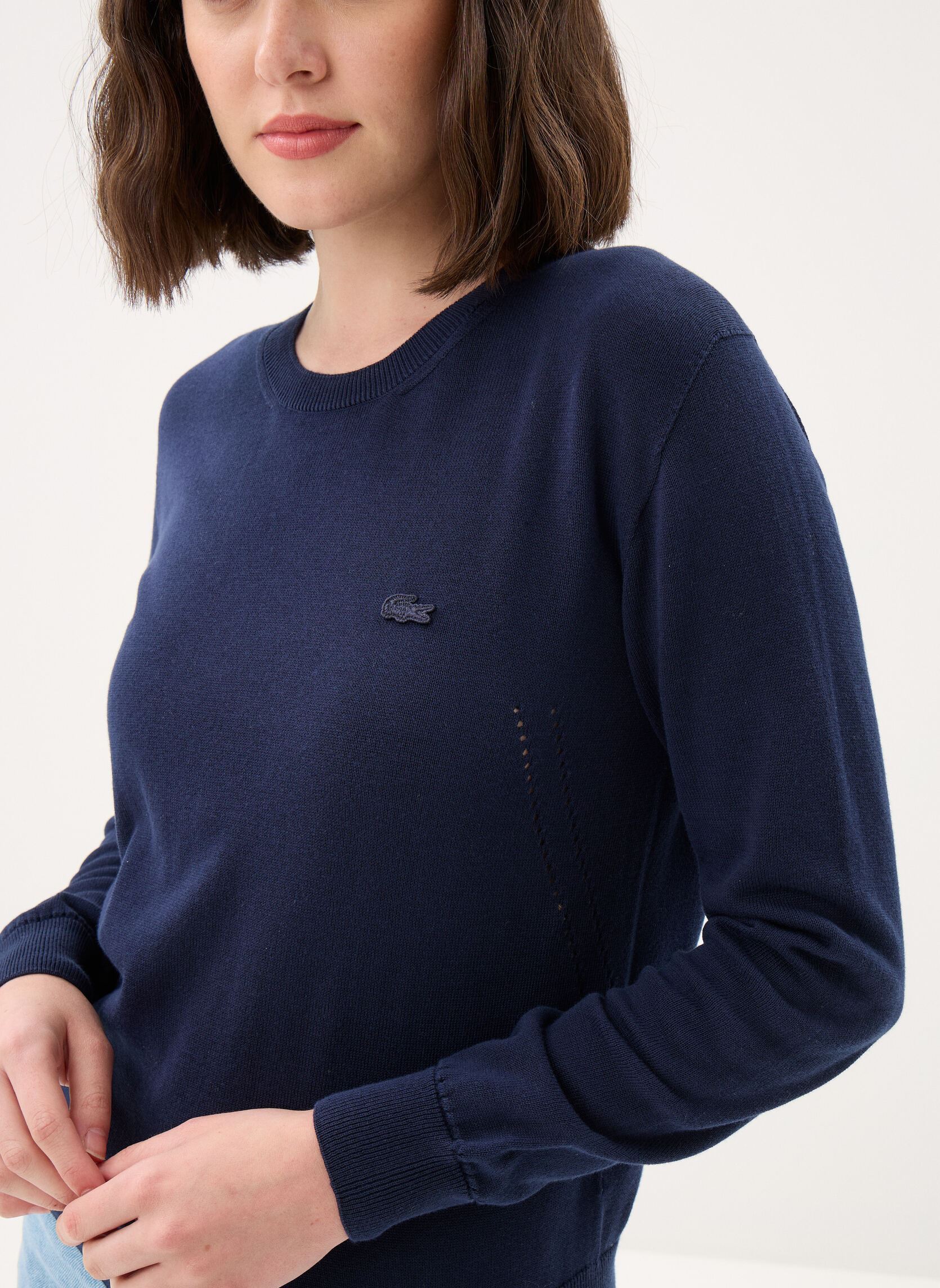 Pulls Tricot AF4145 femme bleu Lacoste Pulls Tricot AF4145 femme bleu MARINE