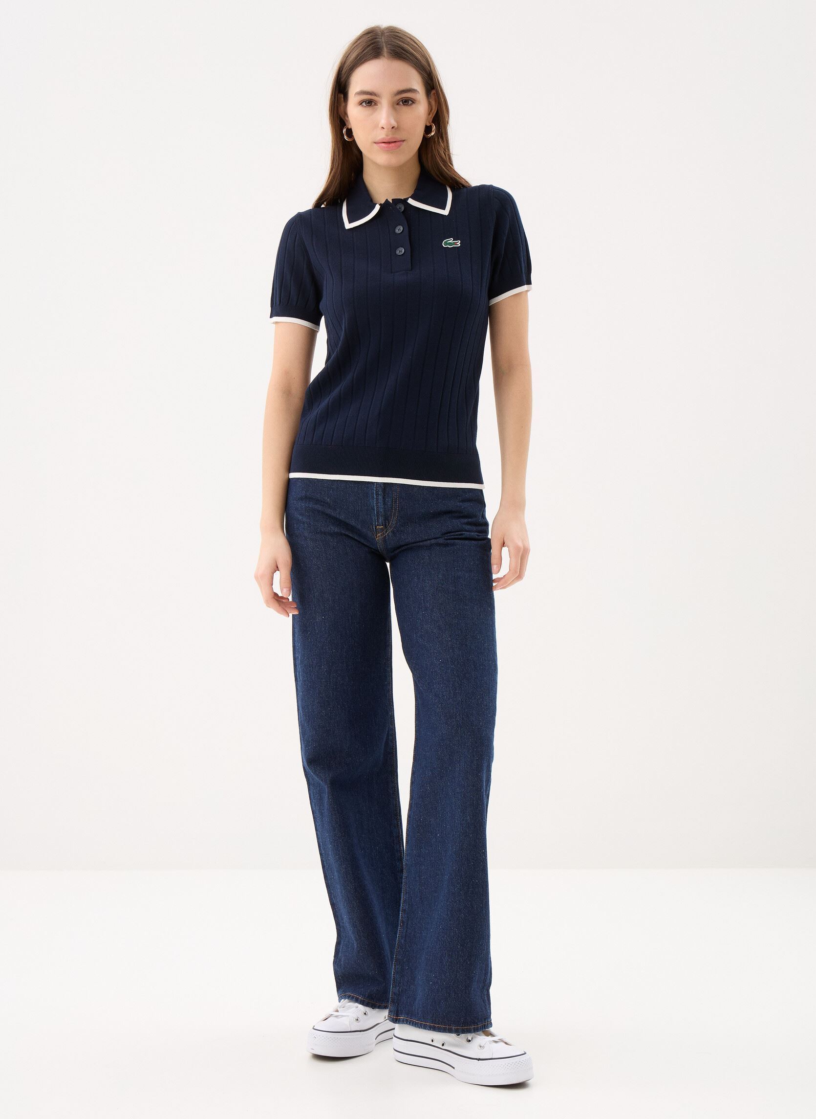 Kurzarm-Poloshirts Sweaters Polo F9430 damen blau Lacoste Kurzarm-Poloshirts Sweaters Polo F9430 damen blau MARINE/FARINE