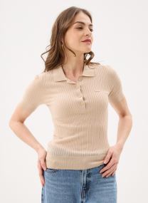 Kurzarm-Poloshirts Sweaters Polo Tricot AF9984 damen beige