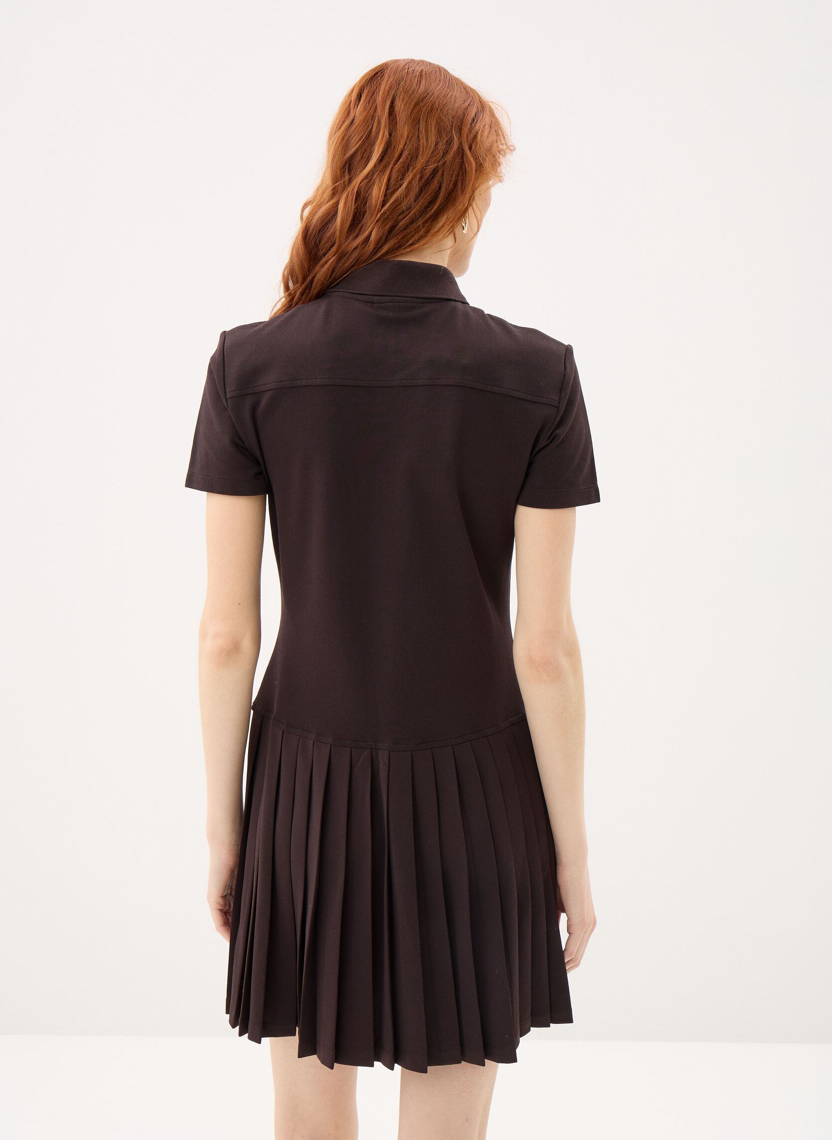 Kleider Robe Maille EF1822 damen braun Lacoste Kleider Robe Maille EF1822 damen braun BUFFLE