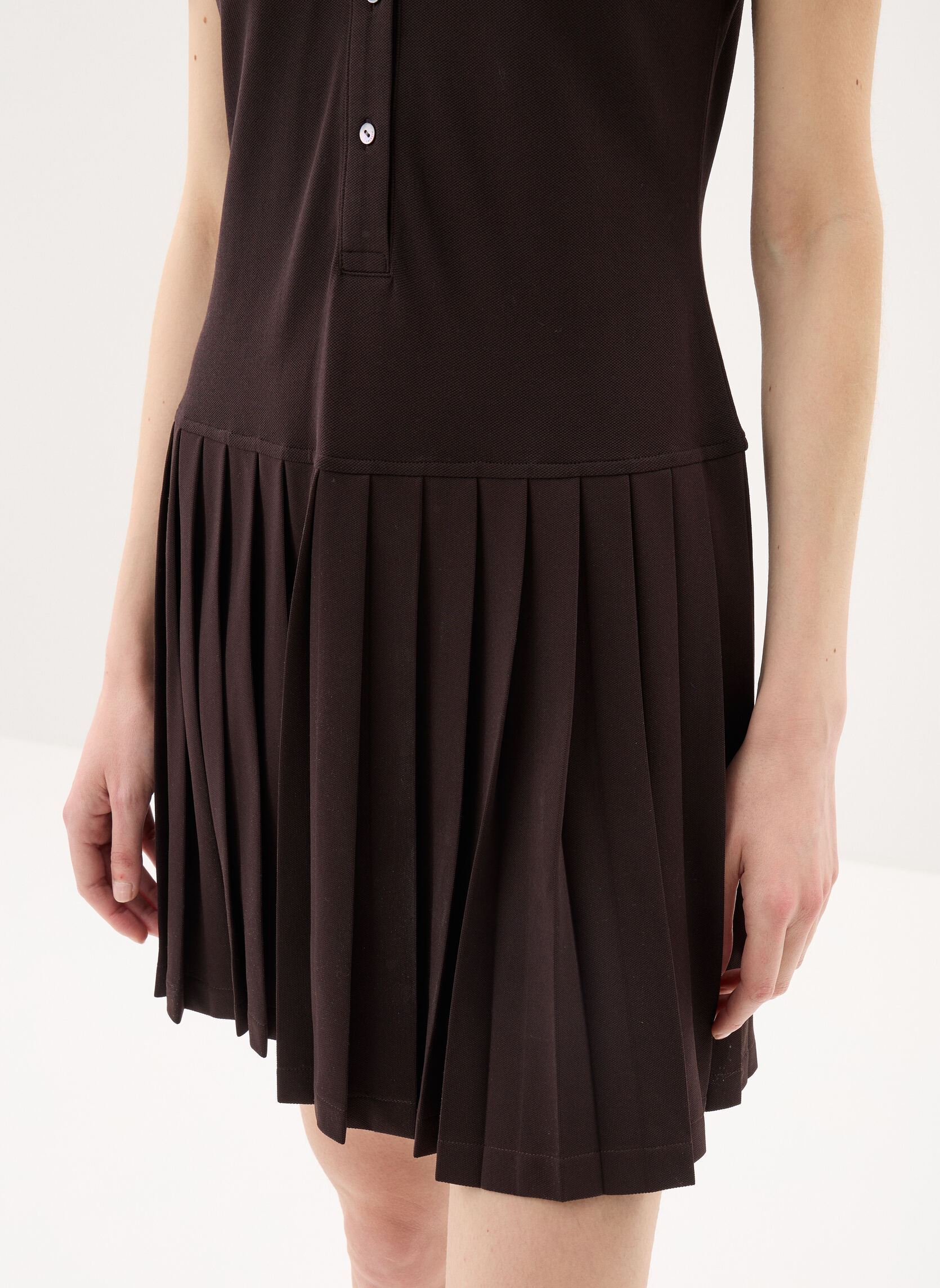 Kleider Robe Maille EF1822 damen braun Lacoste Kleider Robe Maille EF1822 damen braun BUFFLE