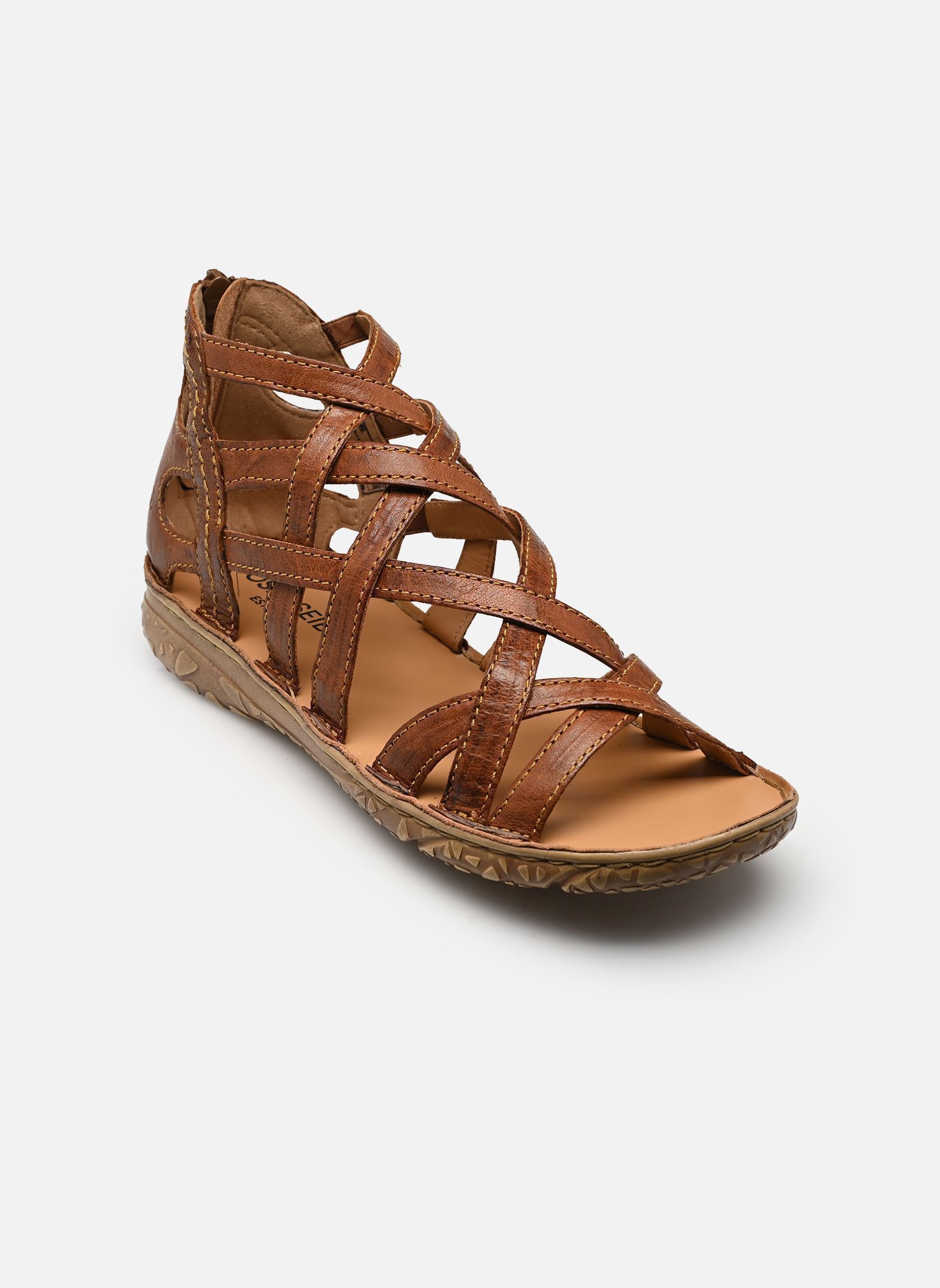 Platte sandalen Ivy 06 dames bruin Josef Seibel Platte sandalen Ivy 06 dames bruin CASTAGNE