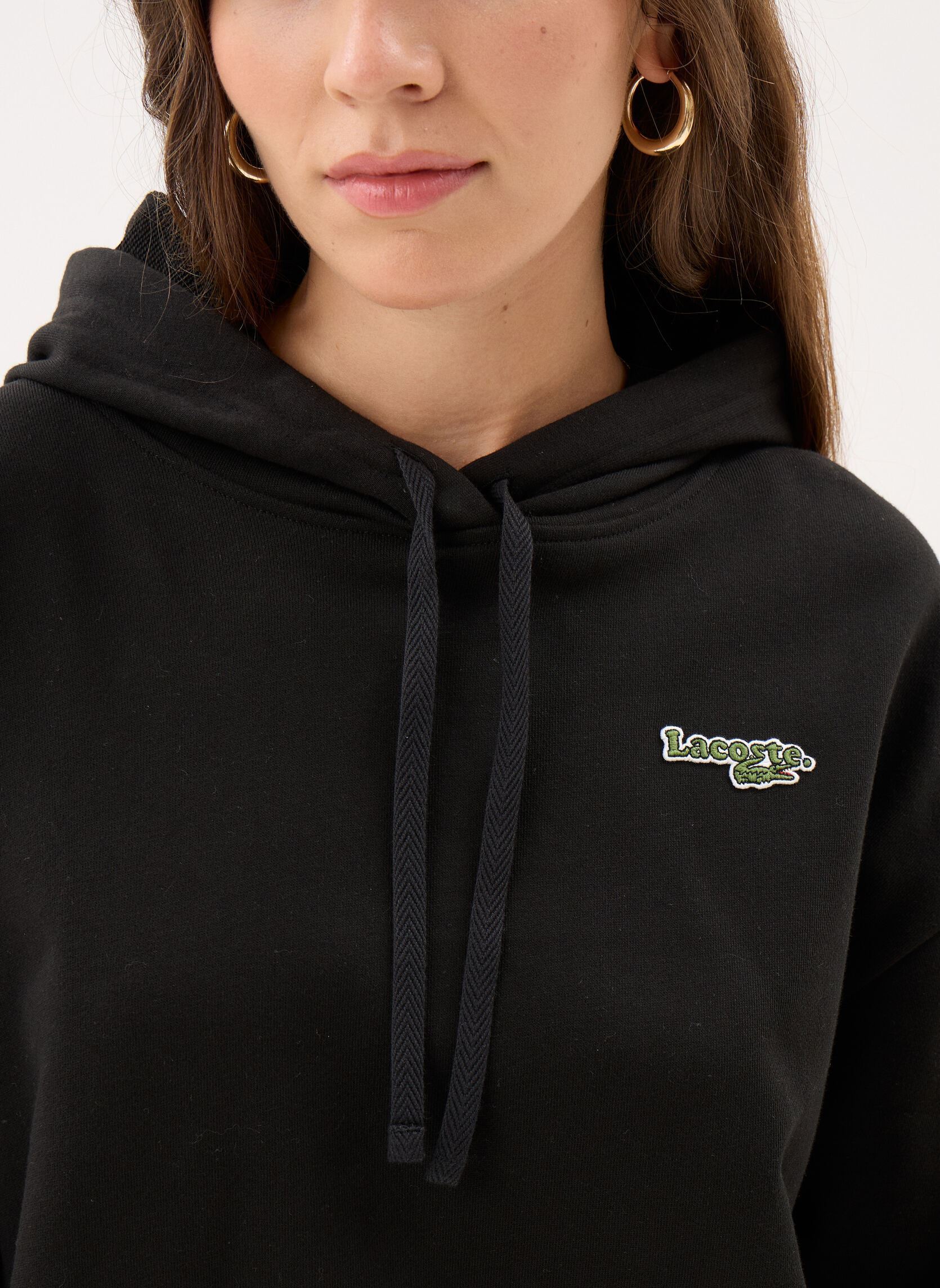 Kapuzenpullover Sweatshirt SF7607 damen schwarz Lacoste Kapuzenpullover Sweatshirt SF7607 damen schwarz NOIR