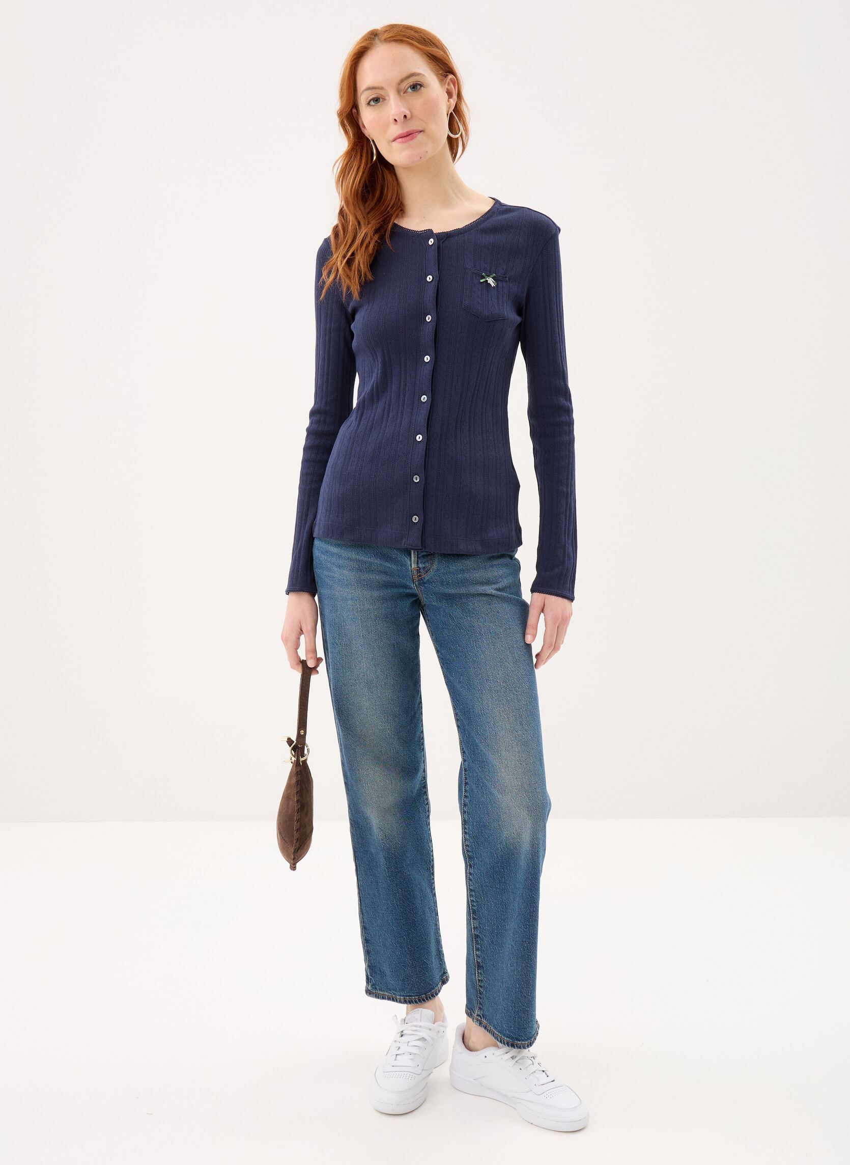 Gilets Gilet TF9866 femme bleu Lacoste Gilets Gilet TF9866 femme bleu MARINE