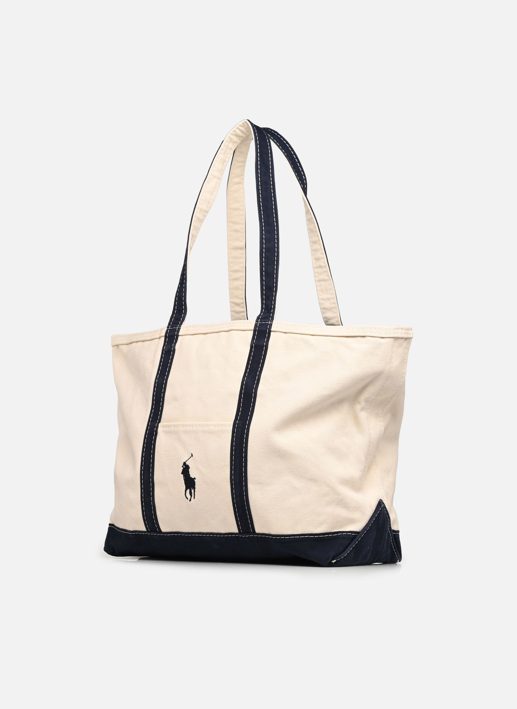 Cabas Pp Icn Tte M-Tote-Medium femme blanc Polo Ralph Lauren Cabas Pp Icn Tte M-Tote-Medium femme blanc Cream/Navy