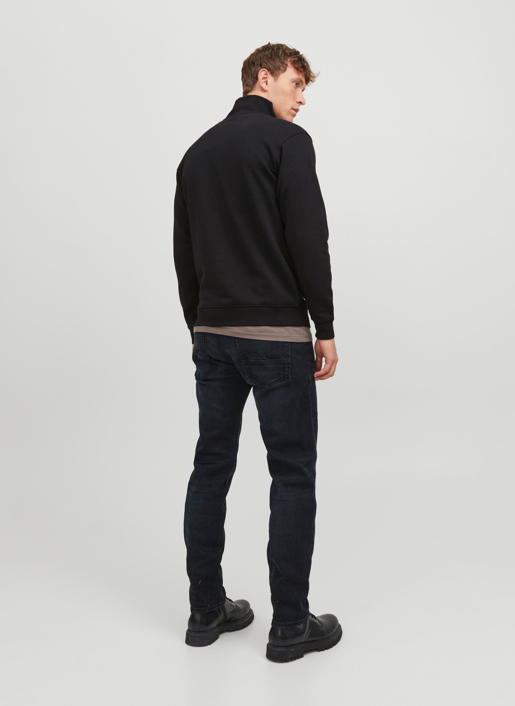 Sweaters met rits Jjebradley Sweat Half Zip Noos heren zwart Jack & Jones Sweaters met rits Jjebradley Sweat Half Zip Noos heren zwart BLACK