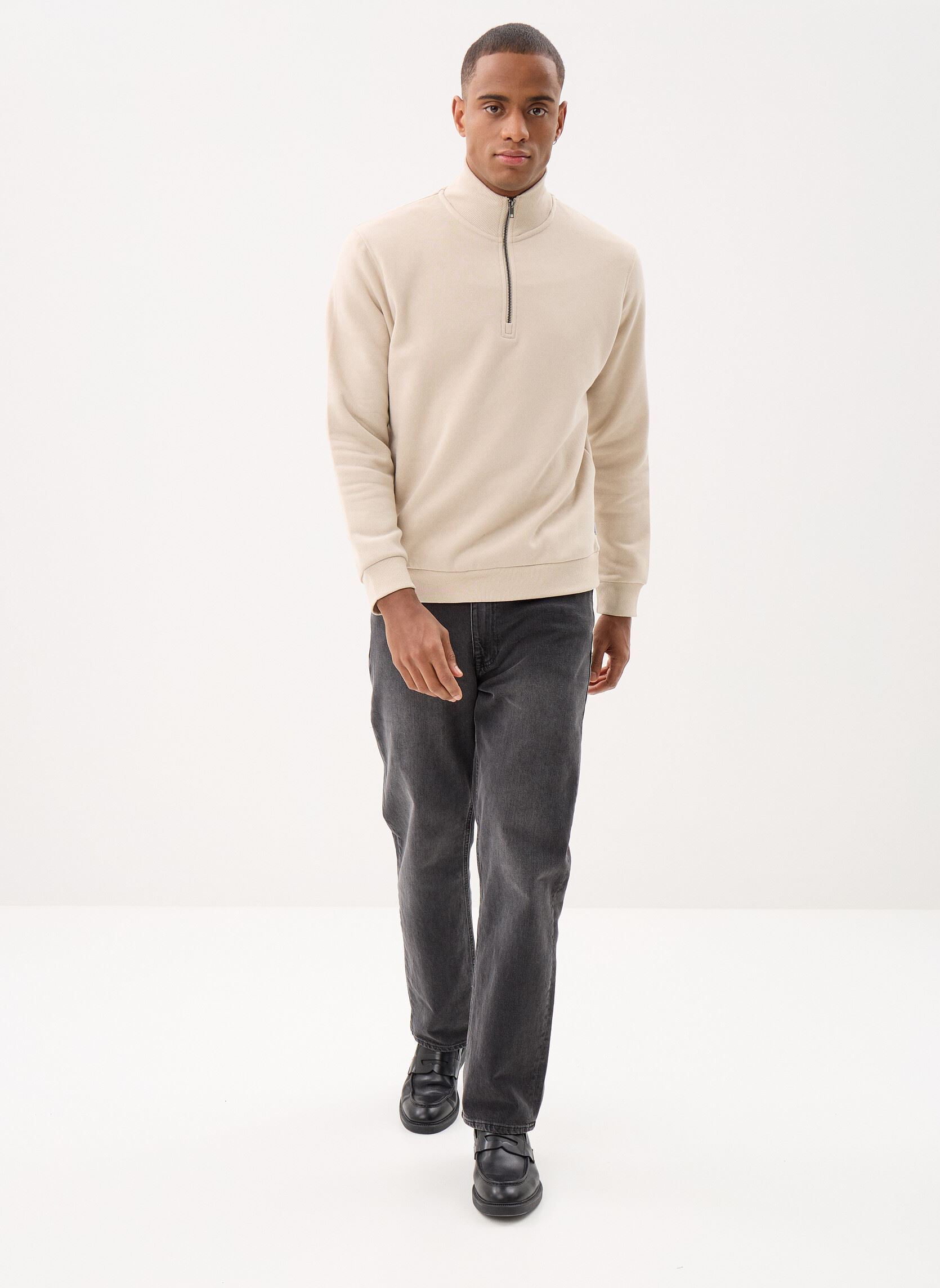 Sweats zippés Jjebradley Sweat Half Zip Noos homme gris Jack & Jones Sweats zippés Jjebradley Sweat Half Zip Noos homme gris MOONBEAM
