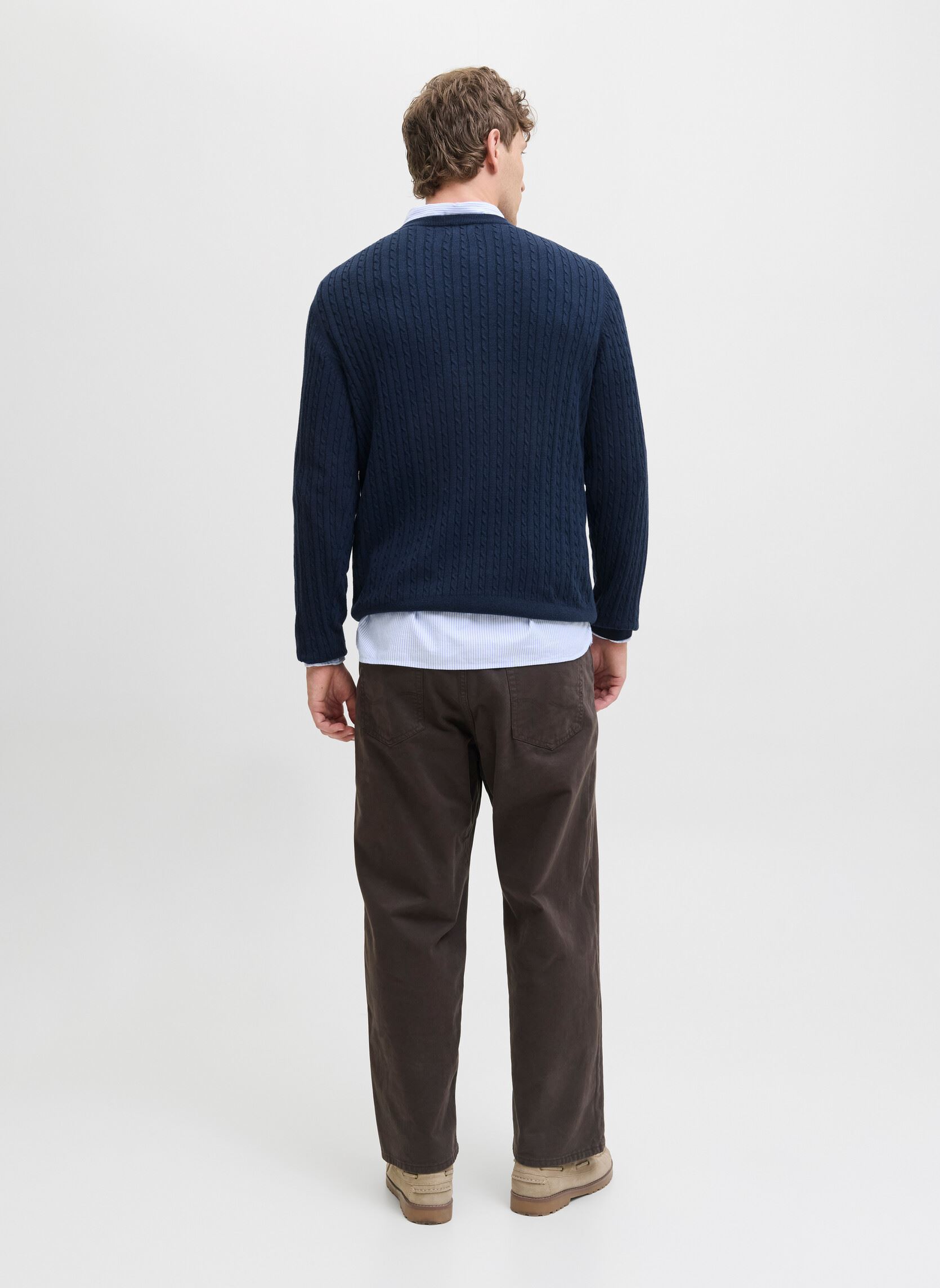 Pulls Jjeemil Knit Cable Crew Neck Noos homme bleu Jack & Jones Pulls Jjeemil Knit Cable Crew Neck Noos homme bleu NAVY BLAZER