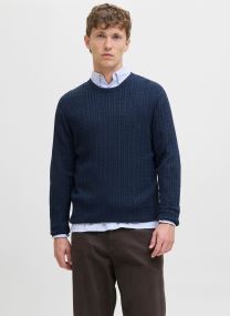 Pulls Jjeemil Knit Cable Crew Neck Noos homme bleu