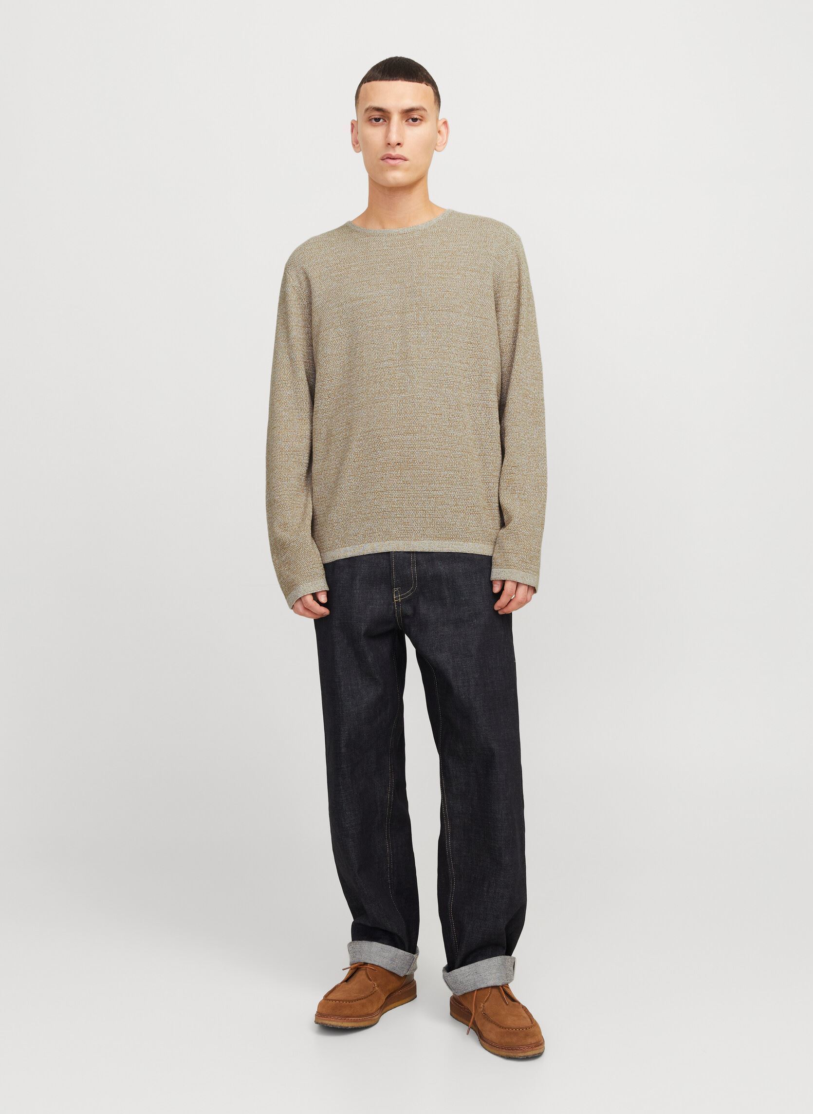 Pulls Jjegeorge Knit Crew Neck Noos homme beige Jack & Jones Pulls Jjegeorge Knit Crew Neck Noos homme beige CORIANDER