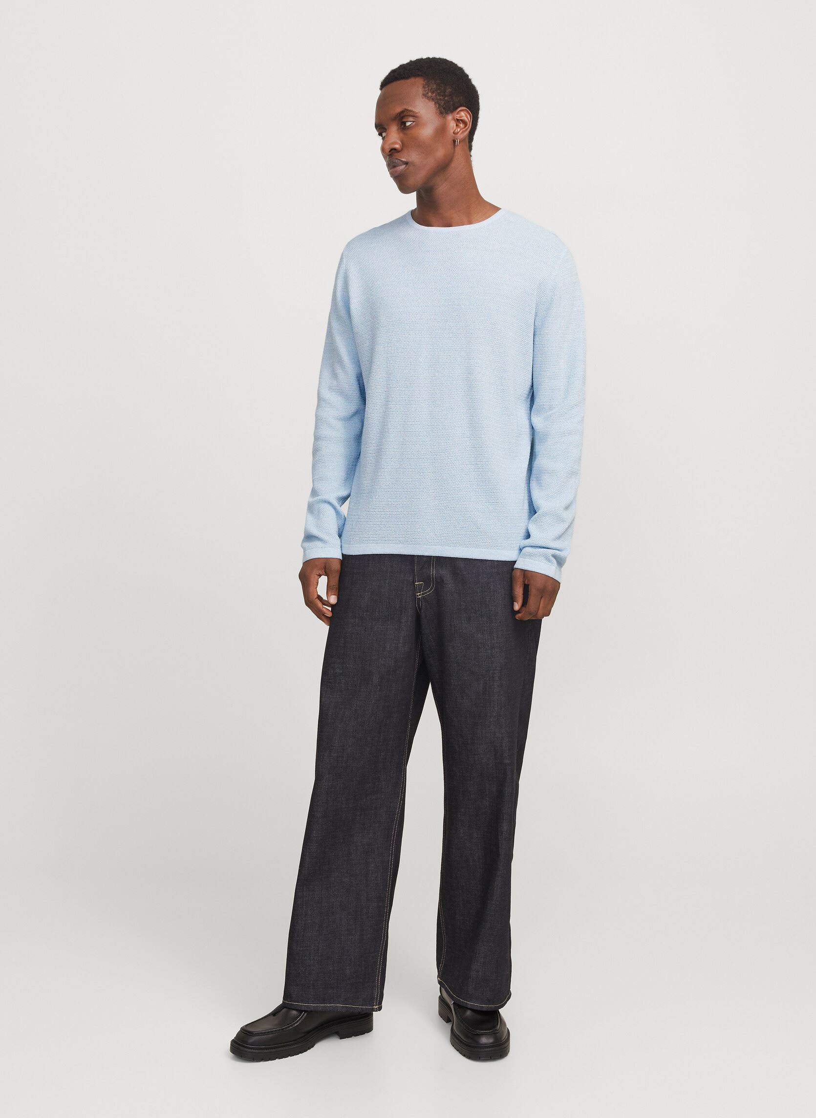 Pulls Jjegeorge Knit Crew Neck Noos homme bleu Jack & Jones Pulls Jjegeorge Knit Crew Neck Noos homme bleu CHAMBRAY BLUE