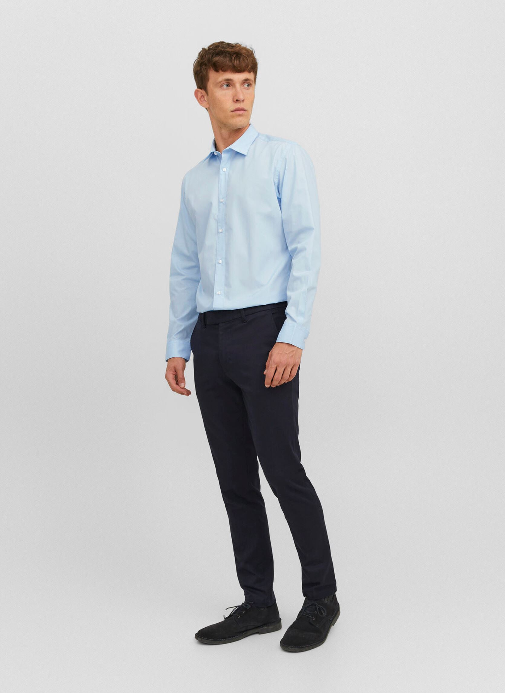 Chemises Jjejoe Shirt Ls Plain Noos homme bleu Jack & Jones Chemises Jjejoe Shirt Ls Plain Noos homme bleu CASHMERE BLUE